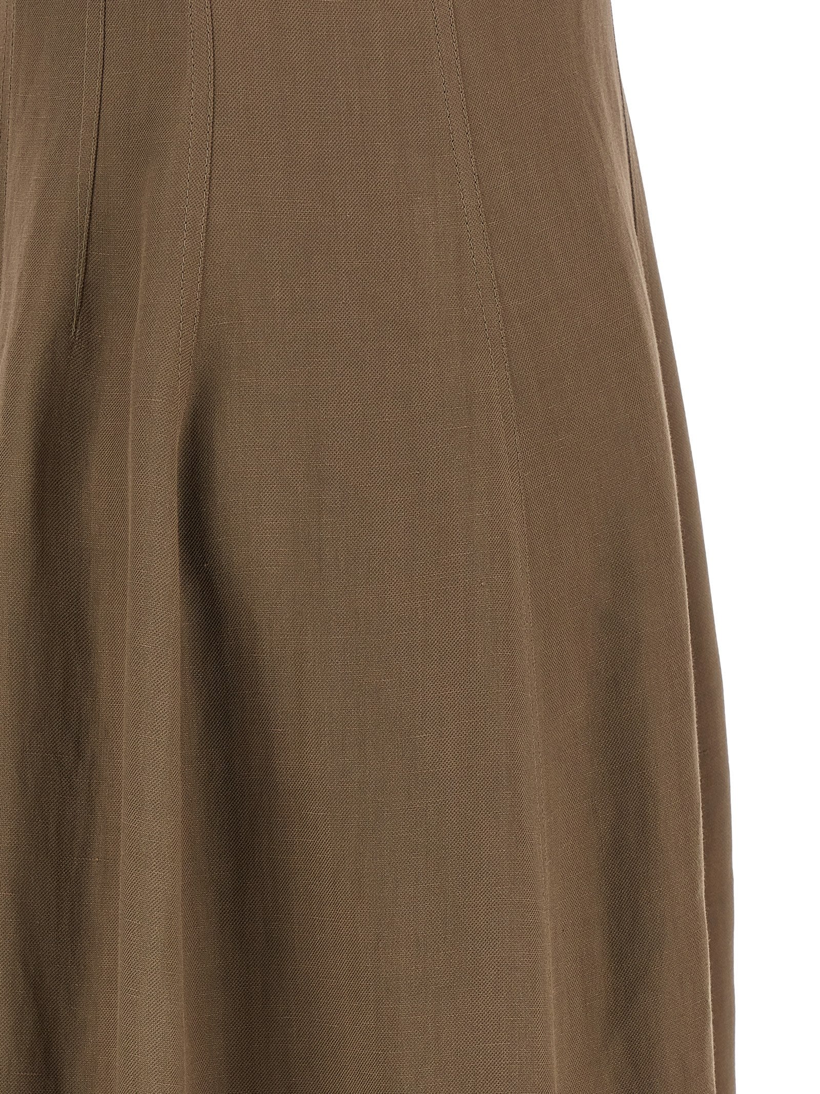 Brunello Cucinelli Brown Viscose Midi Dress Brunello Cucinelli