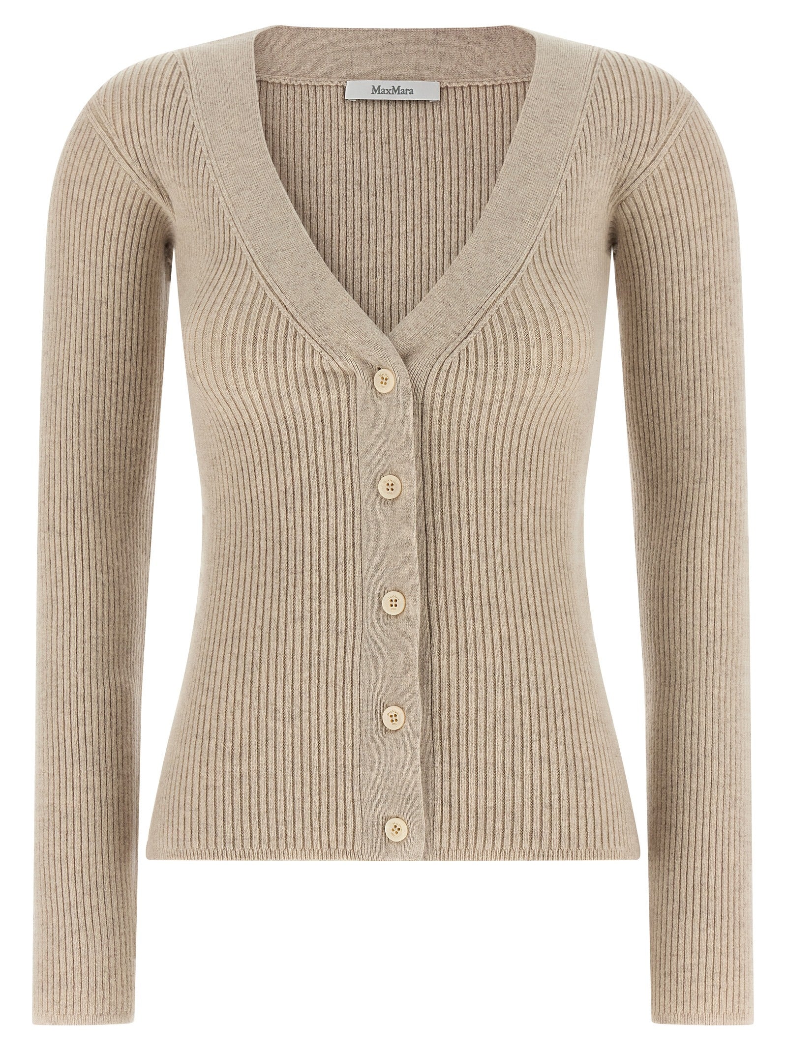 Max Mara Beige Wool Cardigan Max Mara