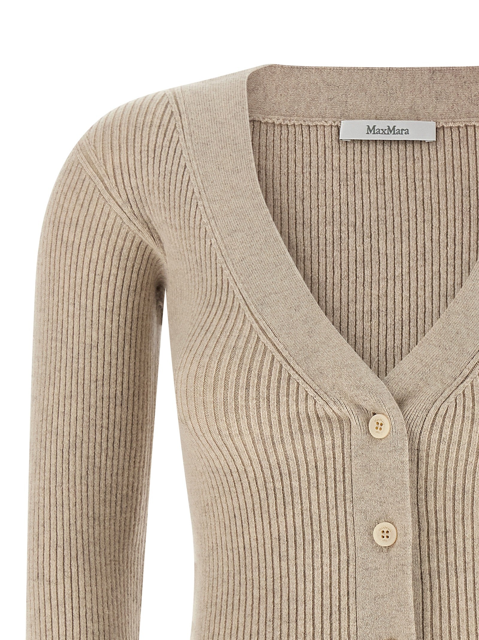 Max Mara Beige Wool Cardigan Max Mara