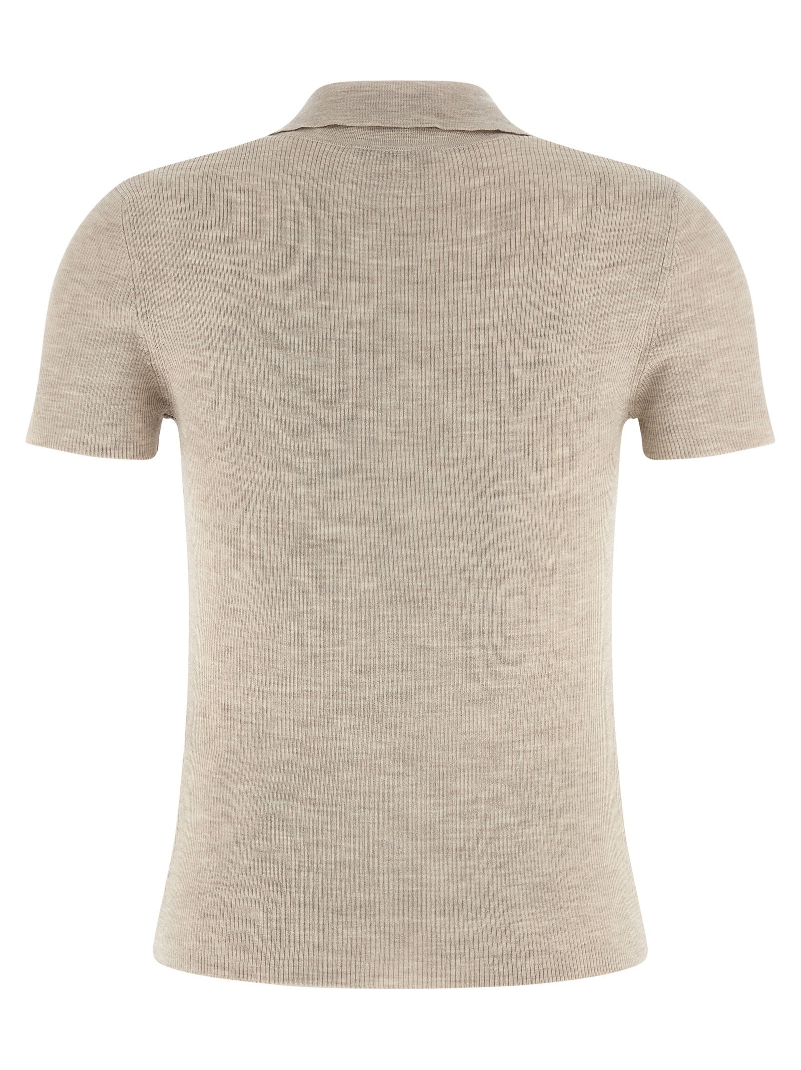 Max Mara Beige Virgin Wool Polo Shirt Max Mara