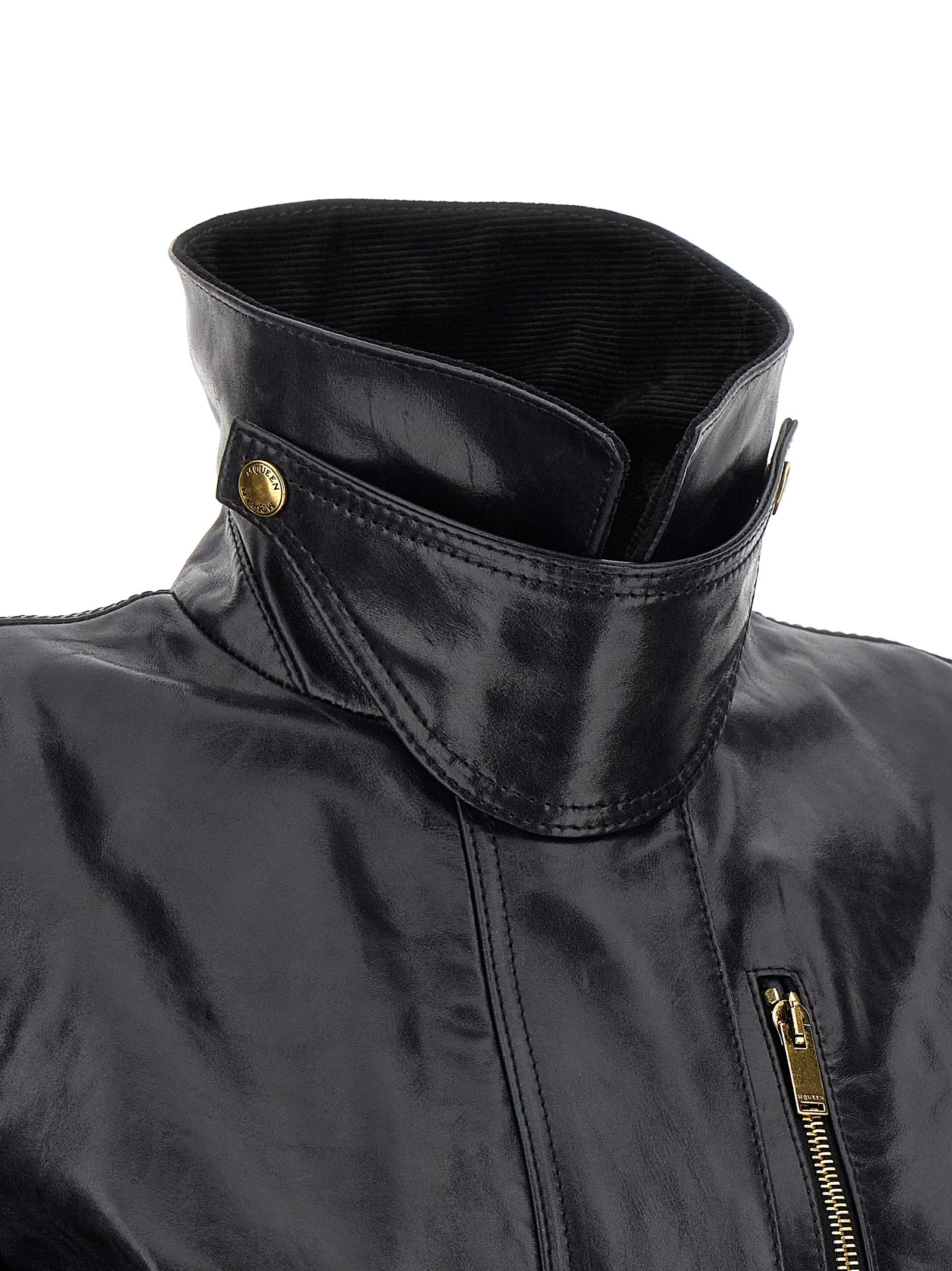 Alexander McQueen Black Cowhide Leather Jacket Alexander McQueen