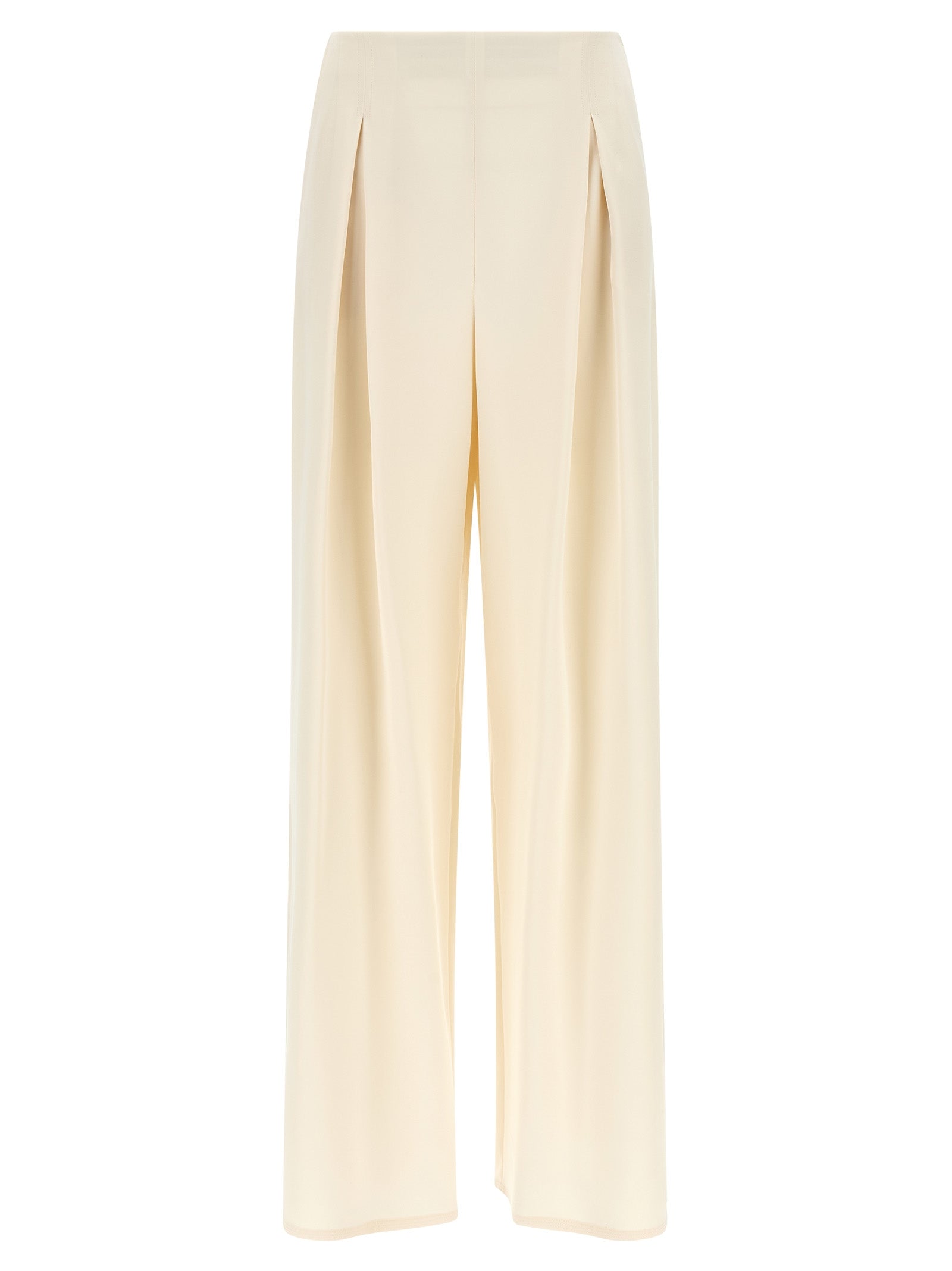 Max Mara White Silk Casual Pants Max Mara