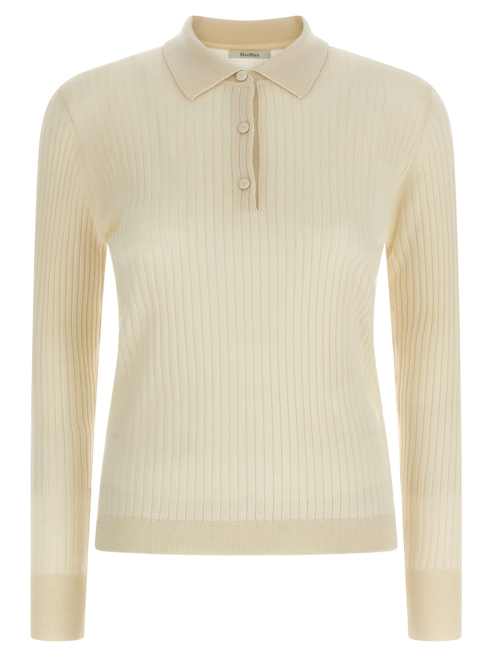 Max Mara White Cashmere Polo Shirt Max Mara