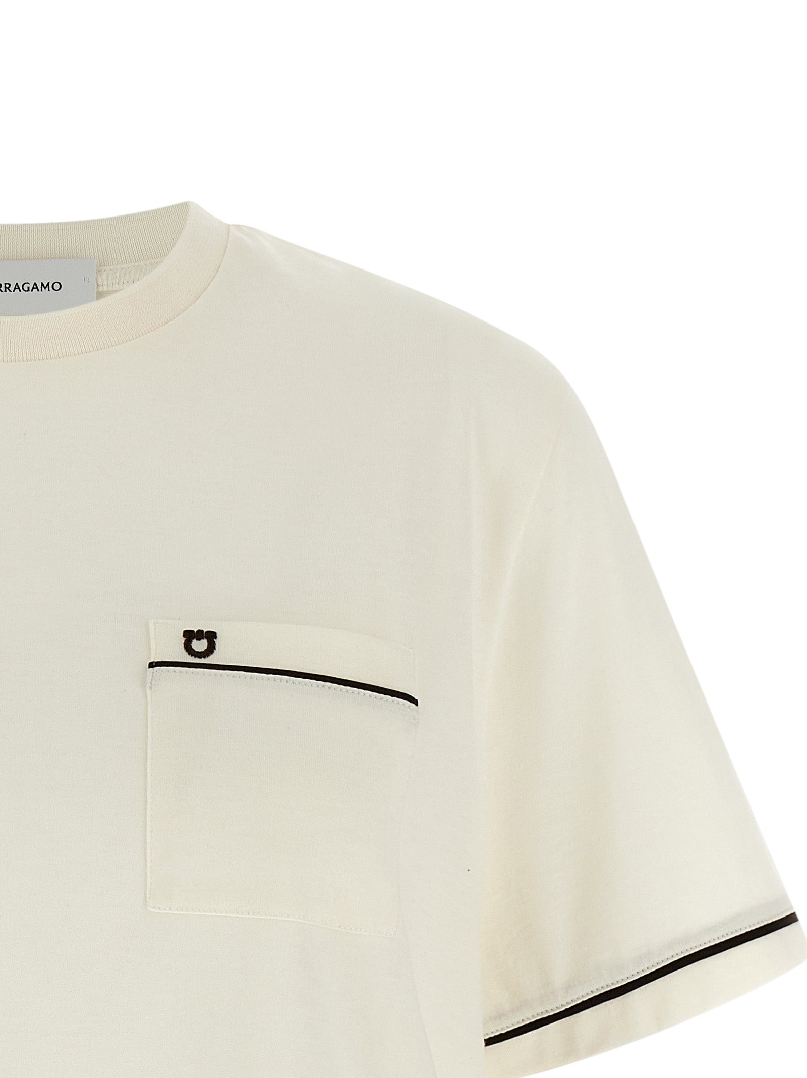Ferragamo Beige Cotton T-Shirt Ferragamo