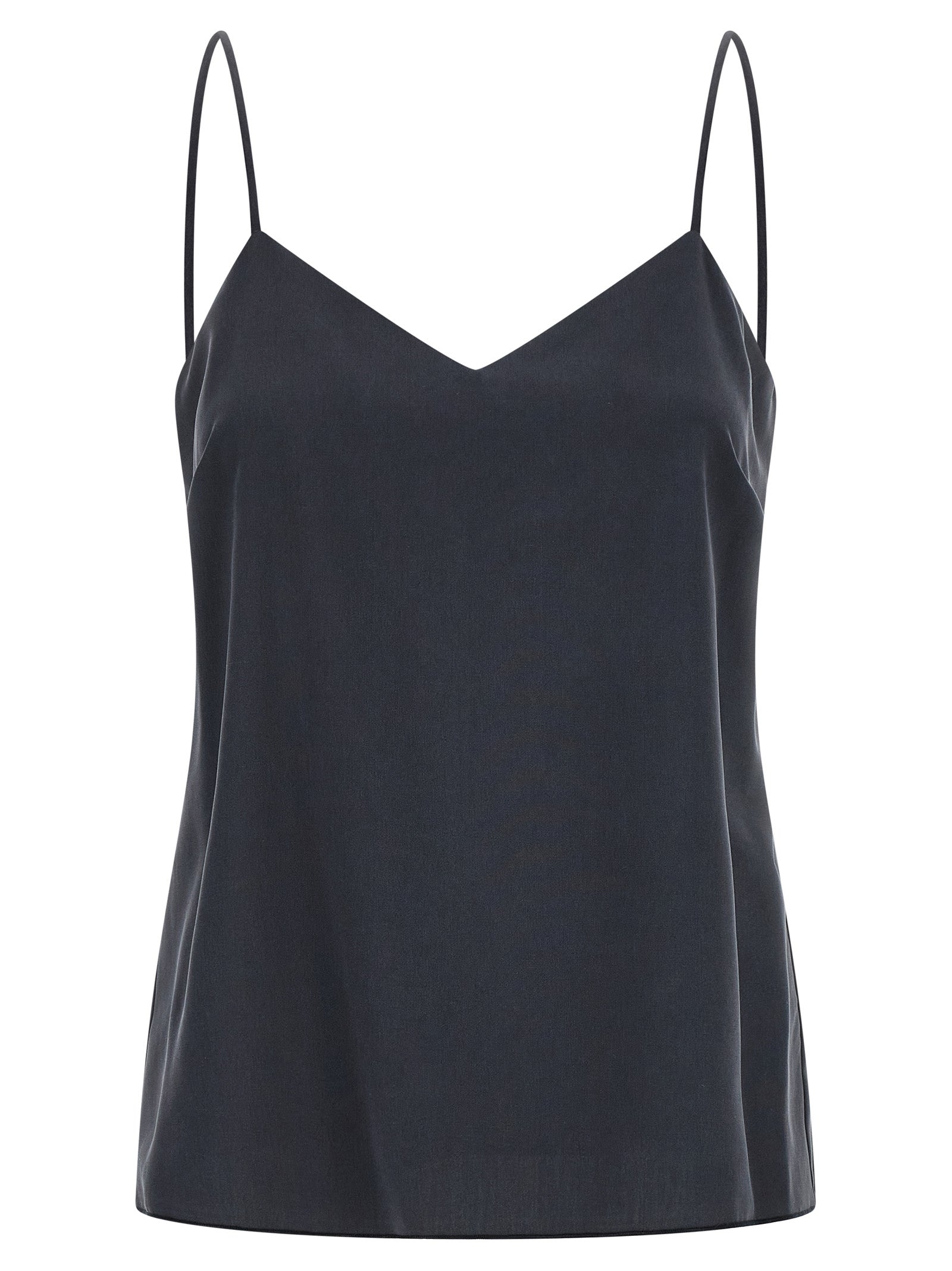 Max Mara Gray Silk Sleeveles T-Shirt Max Mara
