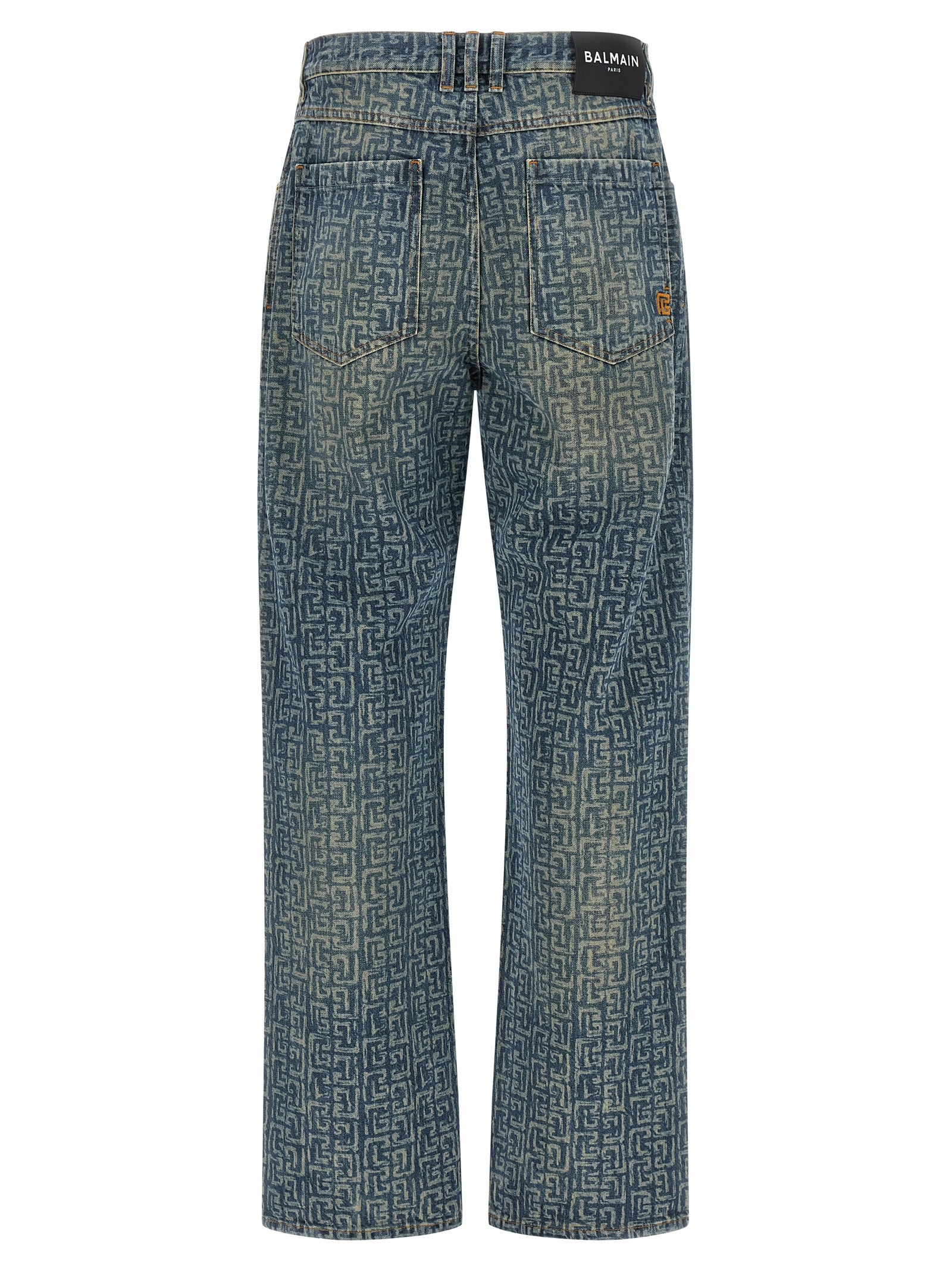 Balmain Blue Cotton Straight-Leg Jeans Balmain