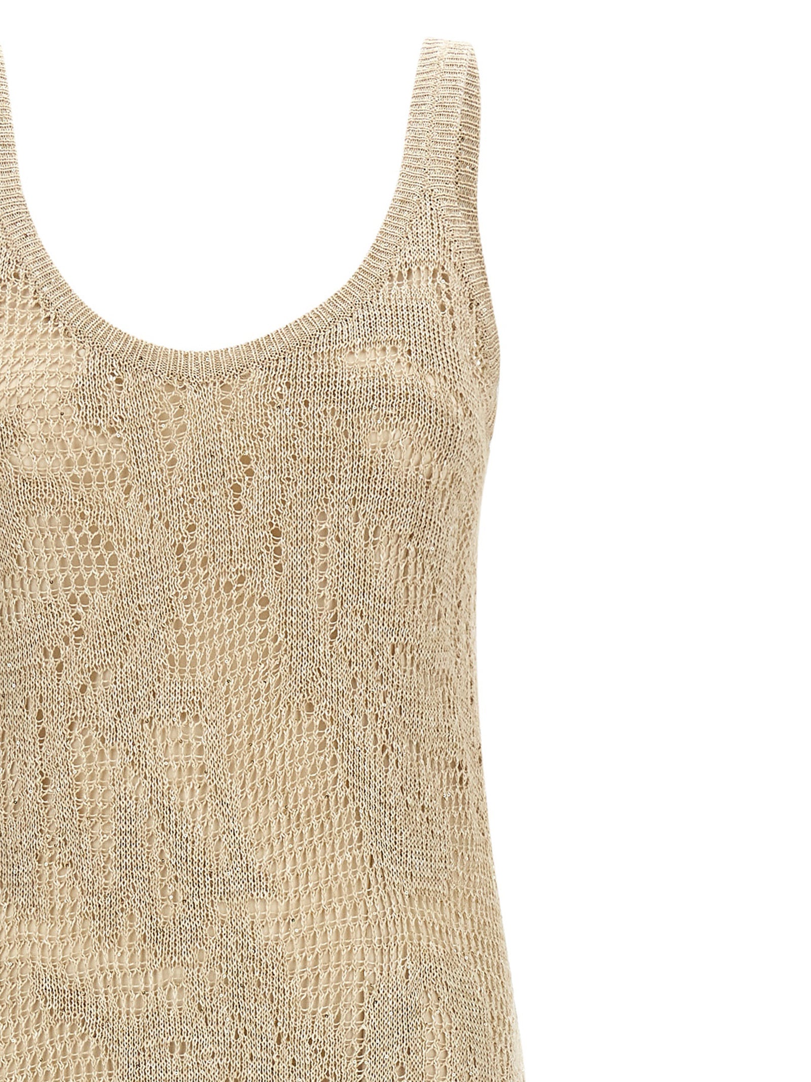 Brunello Cucinelli Beige Linen Long Dress Brunello Cucinelli