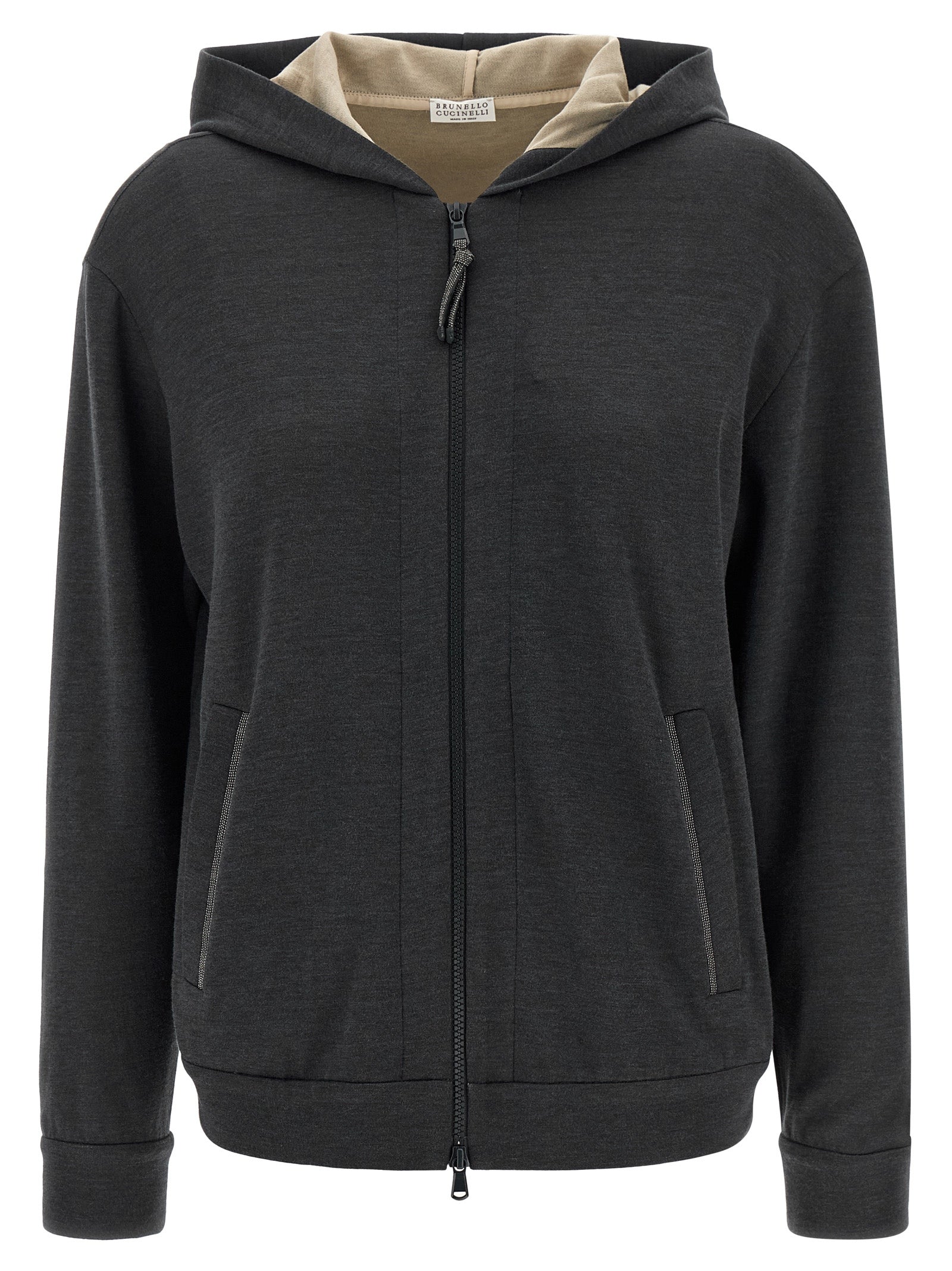 Brunello Cucinelli Gray Cotton Hoodie Brunello Cucinelli