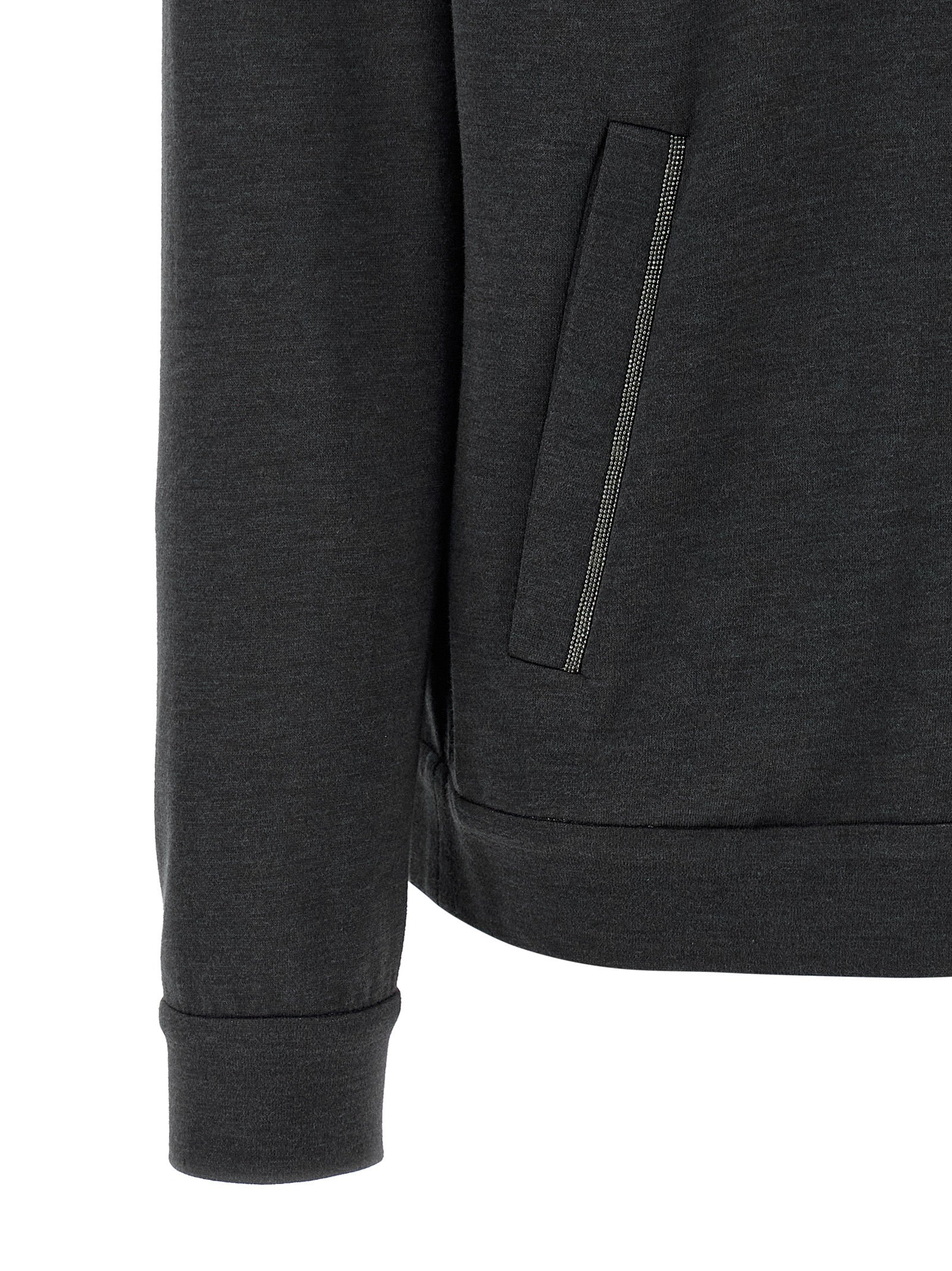 Brunello Cucinelli Gray Cotton Hoodie Brunello Cucinelli