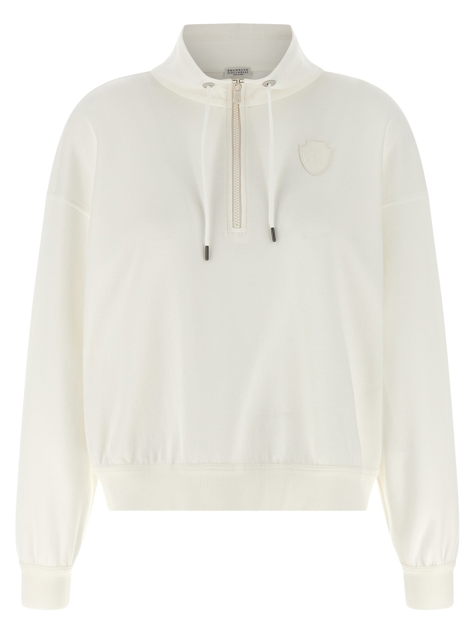 Brunello Cucinelli White Cotton Sweatshirt Brunello Cucinelli
