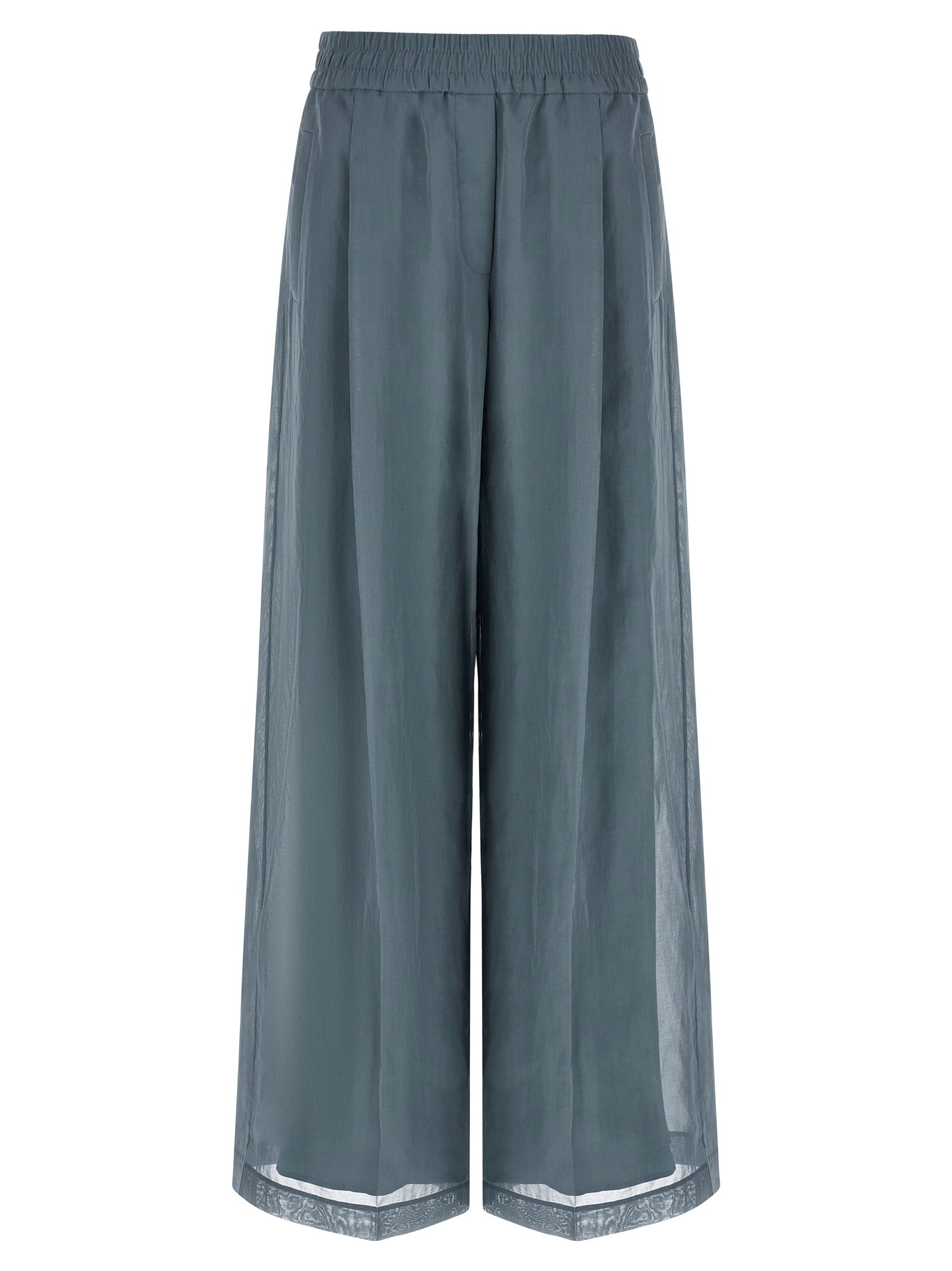 Brunello Cucinelli Blue Cotton Casual Pants Brunello Cucinelli