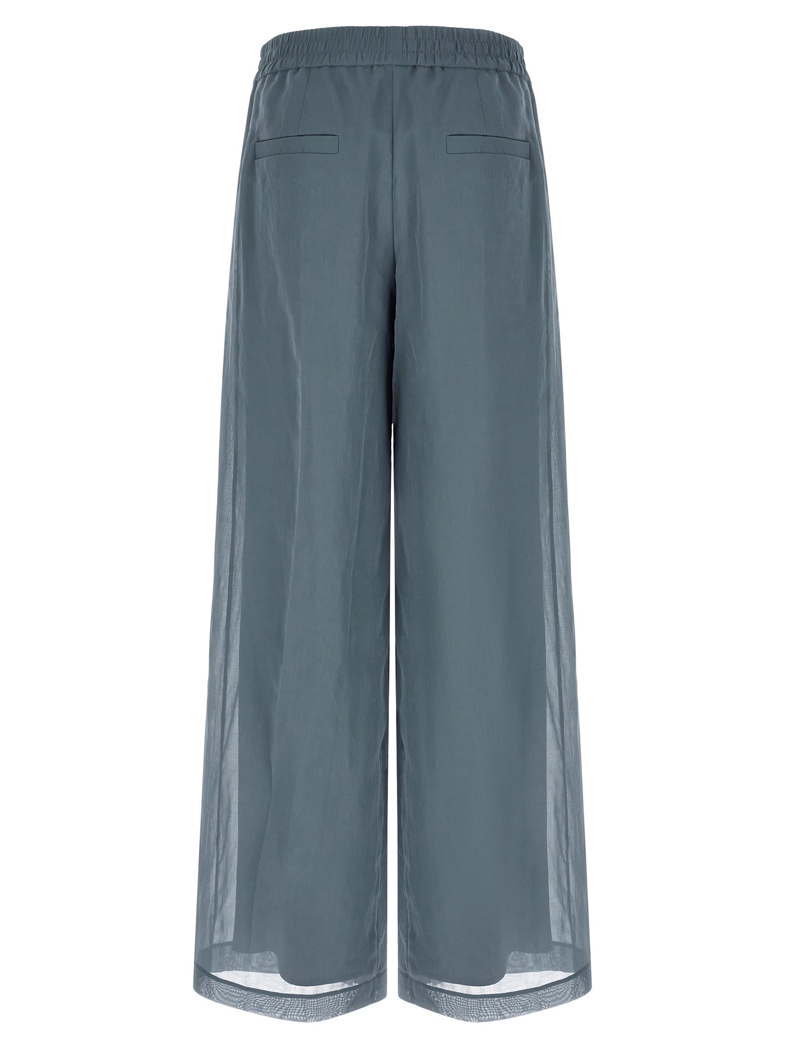 Brunello Cucinelli Blue Cotton Casual Pants Brunello Cucinelli