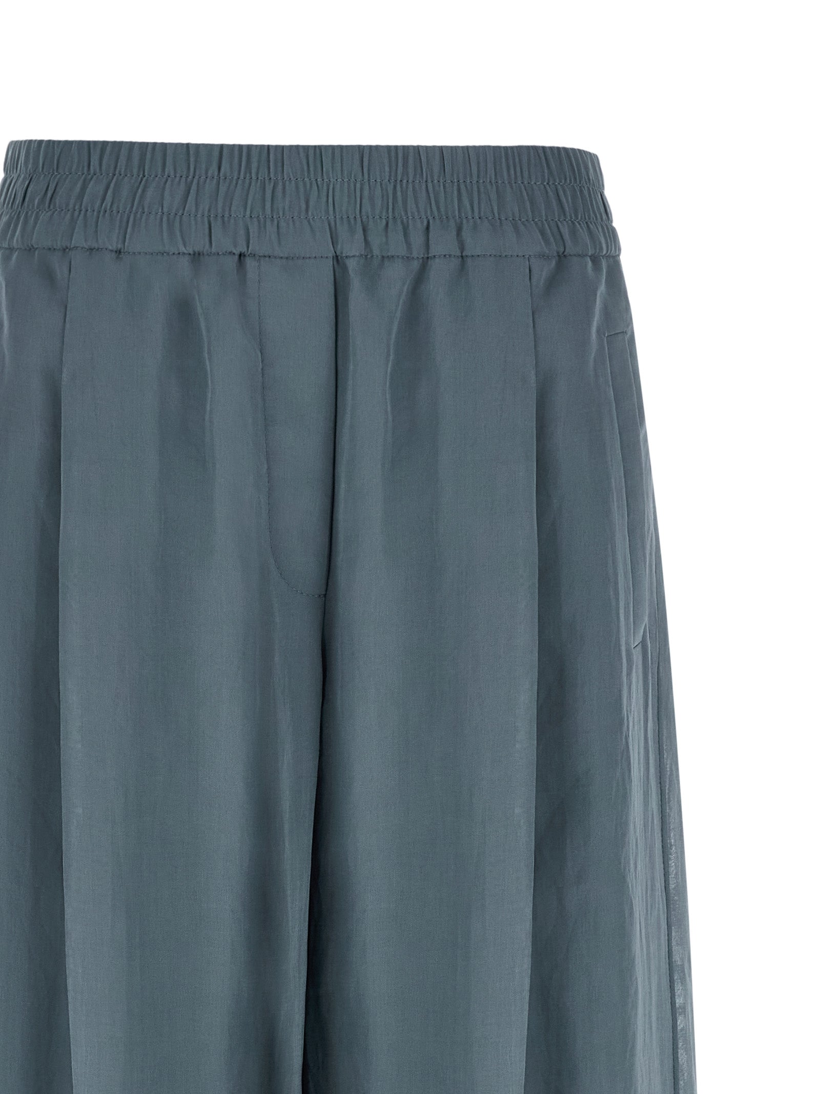 Brunello Cucinelli Blue Cotton Casual Pants Brunello Cucinelli