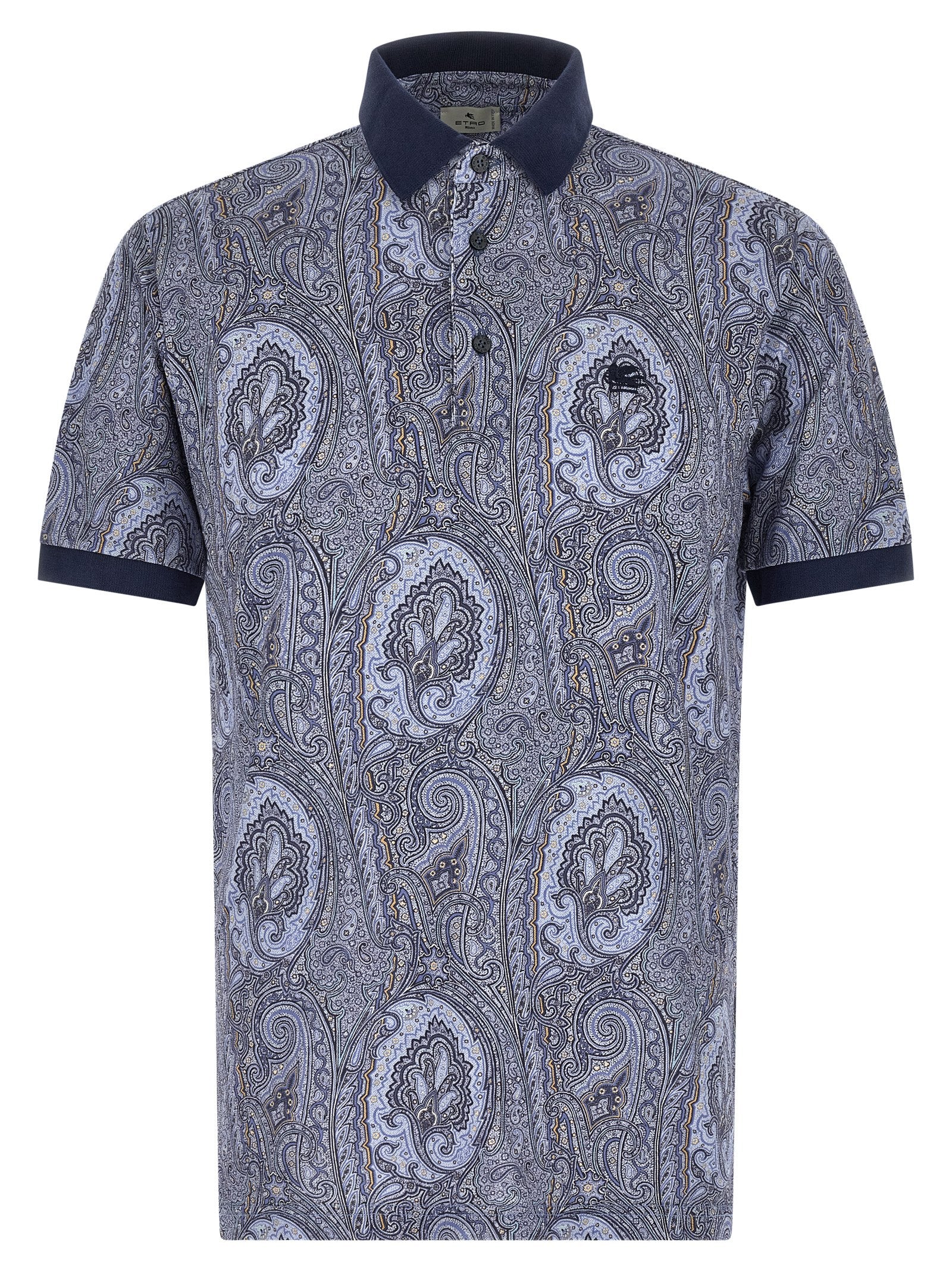 Etro Blue Cotton Polo Shirt Etro