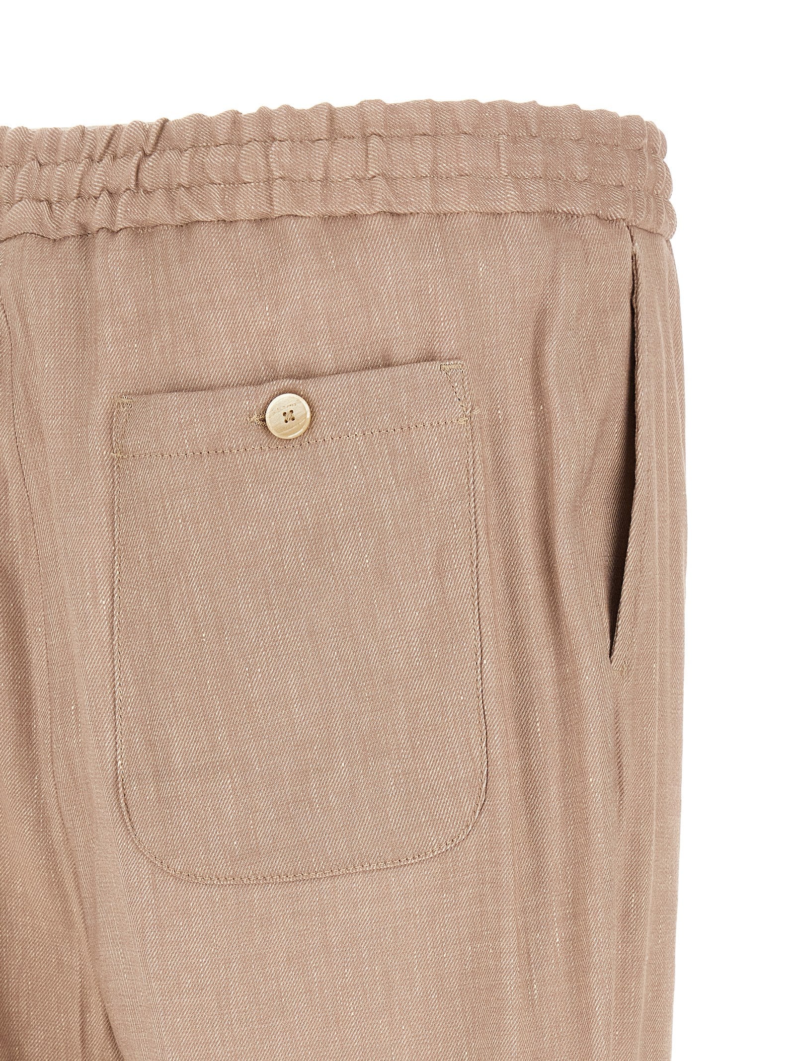 Etro Beige Linen Joggers (Workout Pants) Etro