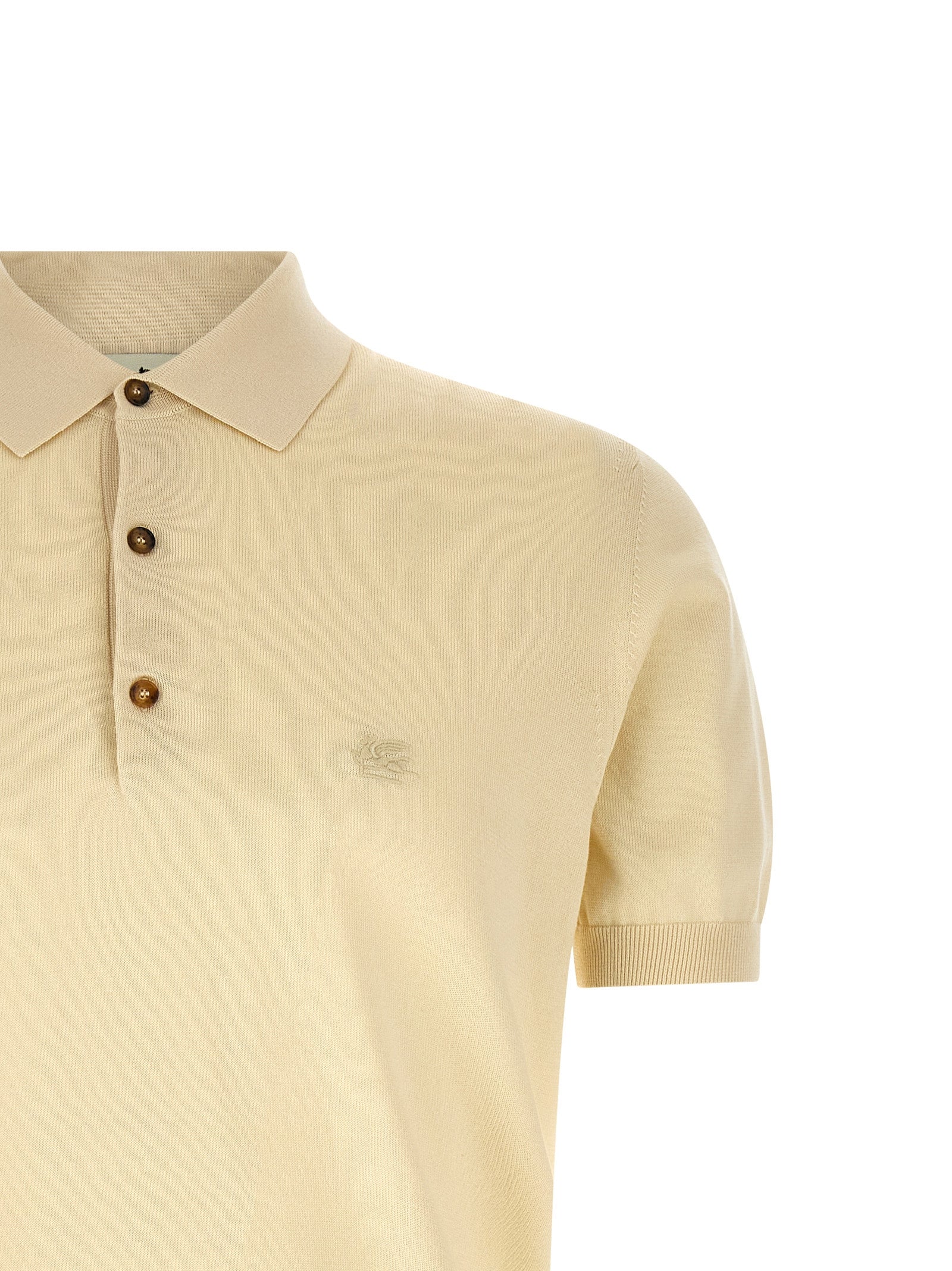 Etro Beige Cotton Polo Shirt Etro