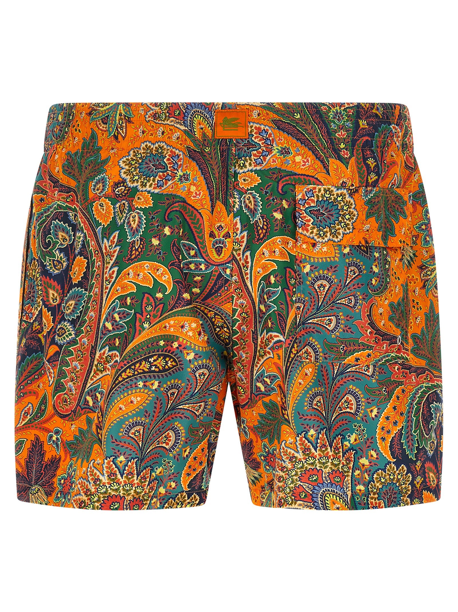 Etro Orange Polyester Swim Shorts Etro