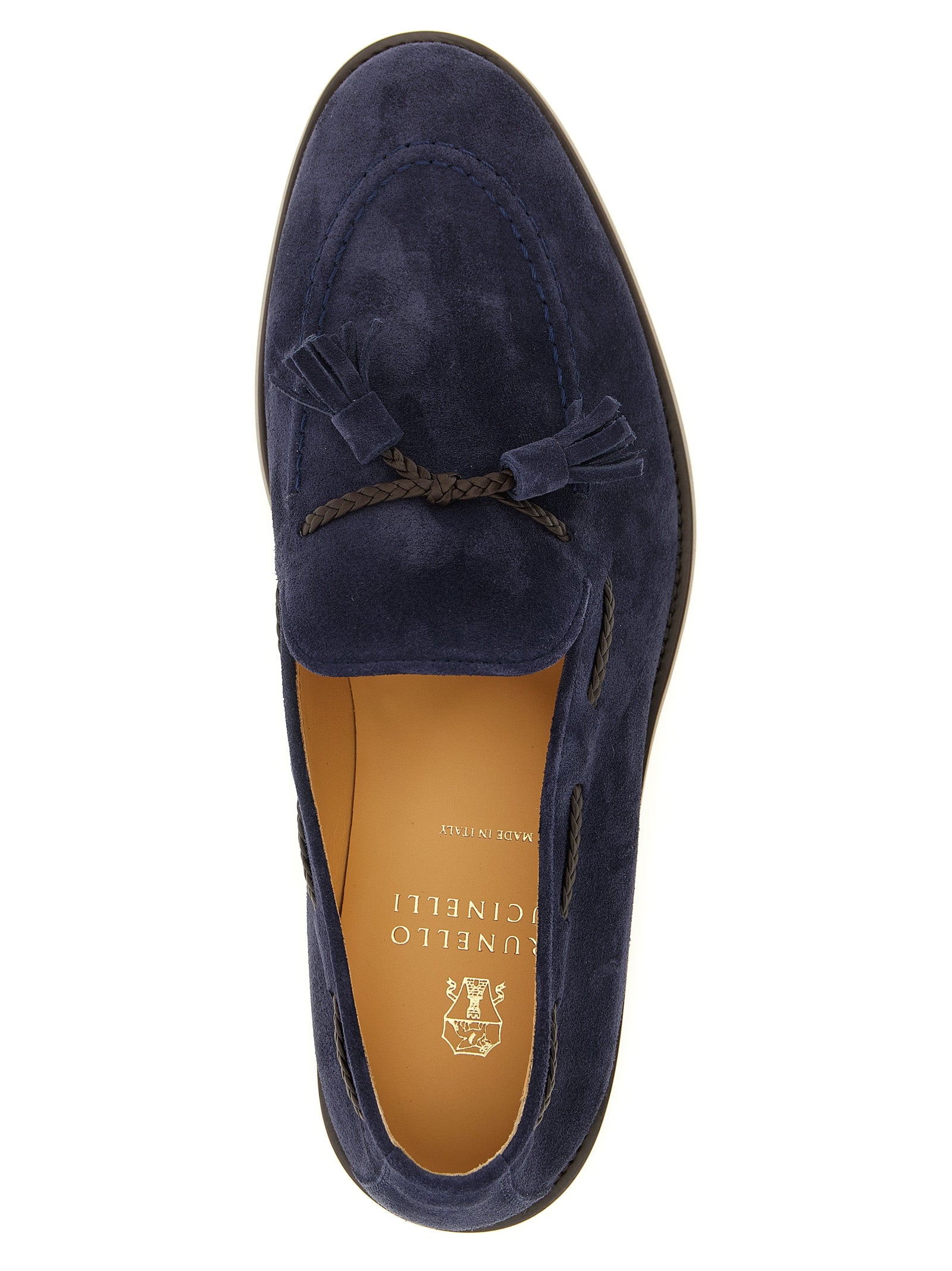 Brunello Cucinelli Blue Calfskin Slip-On Loafers Brunello Cucinelli