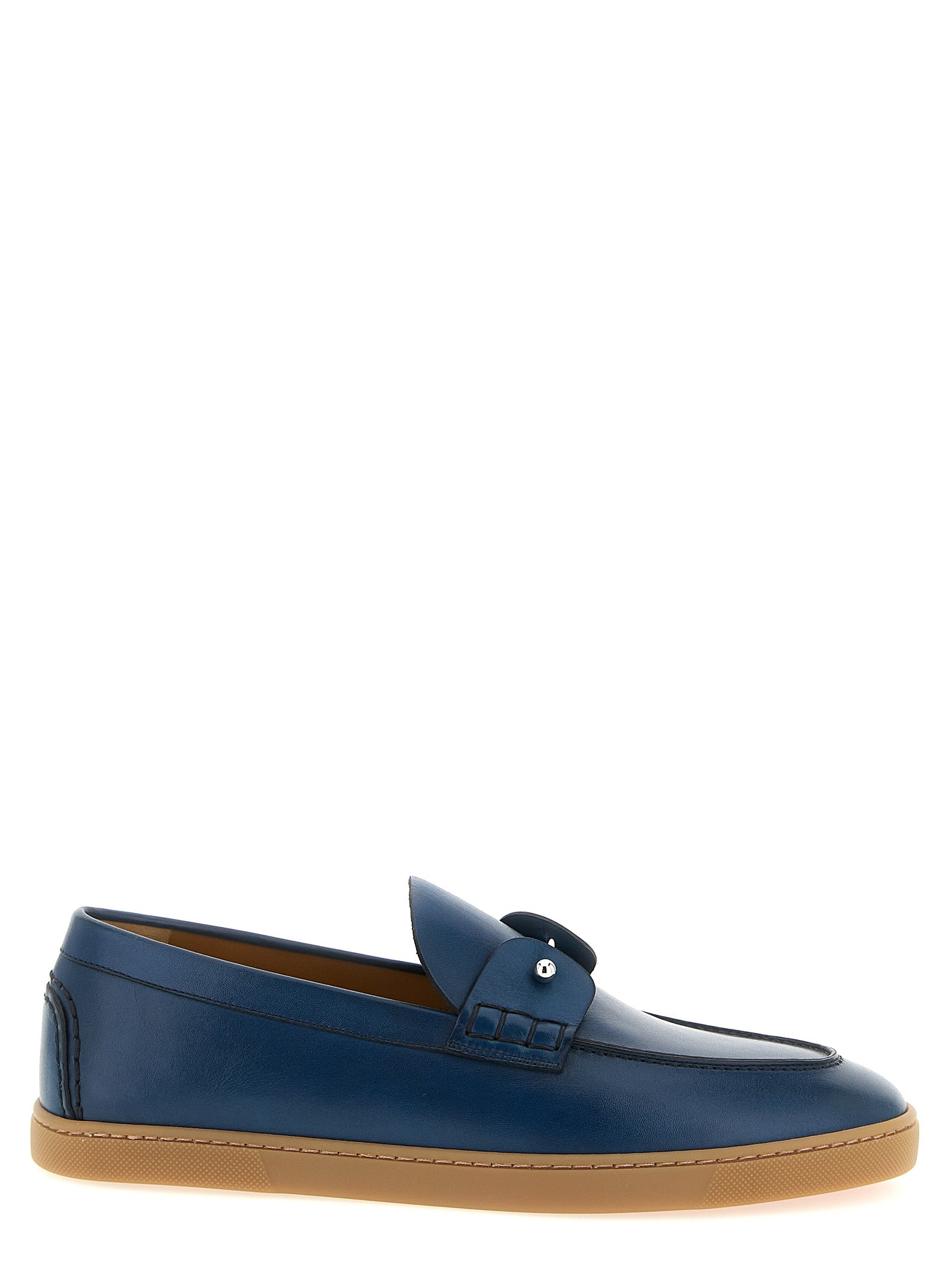 Christian Louboutin Blue Calfskin Slip-On Loafers Christian Louboutin