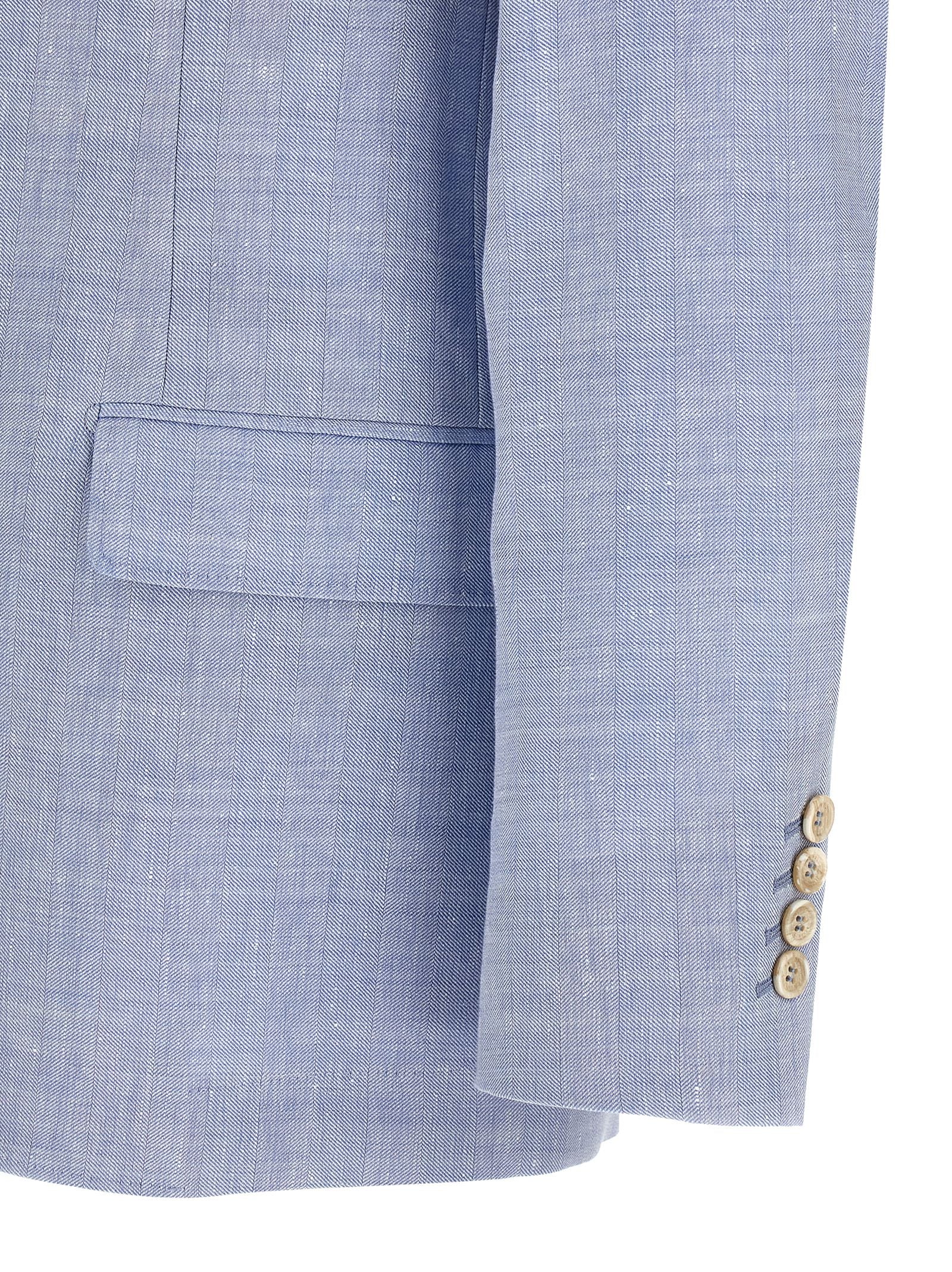 Brunello Cucinelli Blue Linen Blazer Brunello Cucinelli