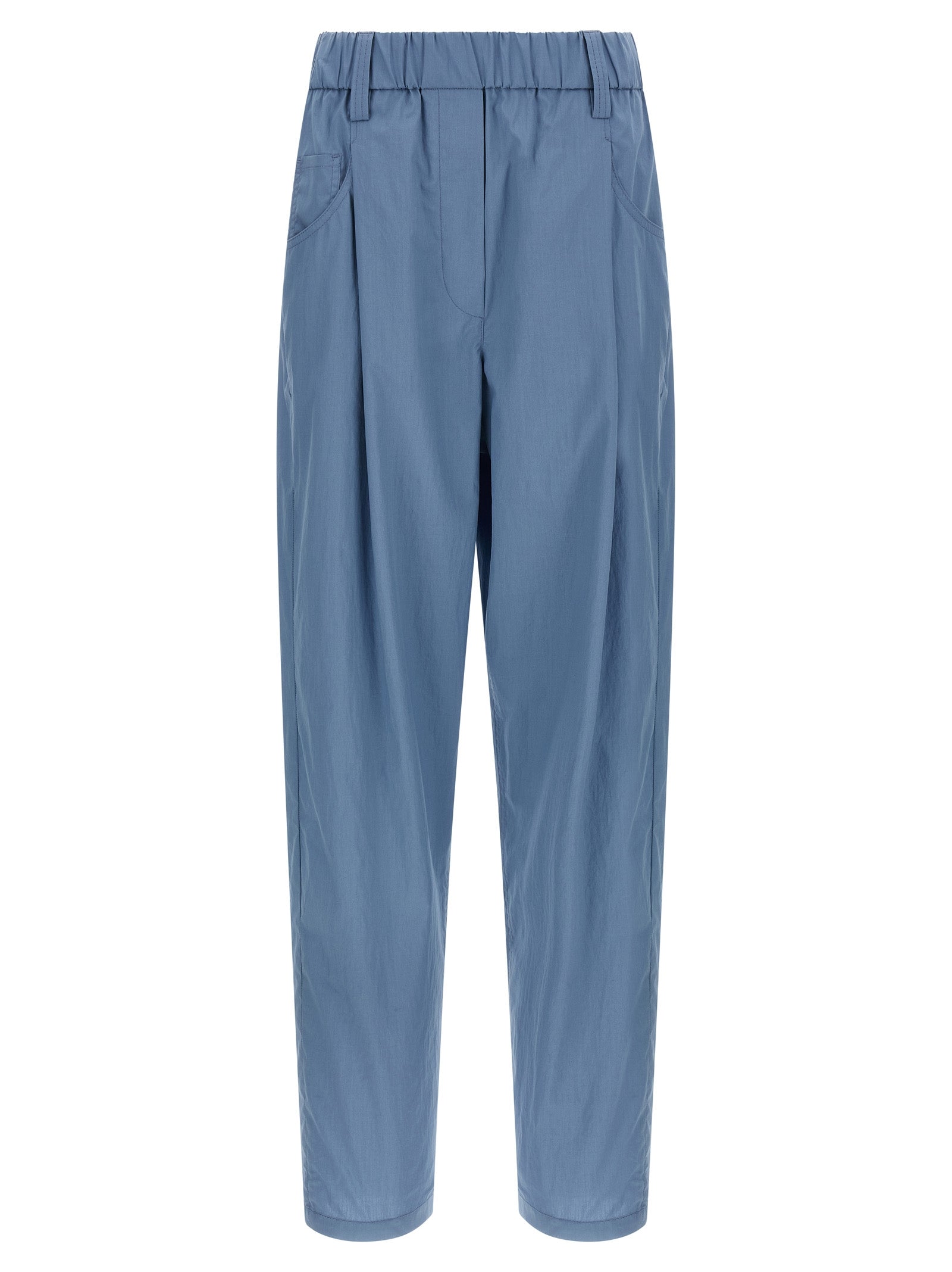 Brunello Cucinelli Blue Cotton Casual Pants Brunello Cucinelli