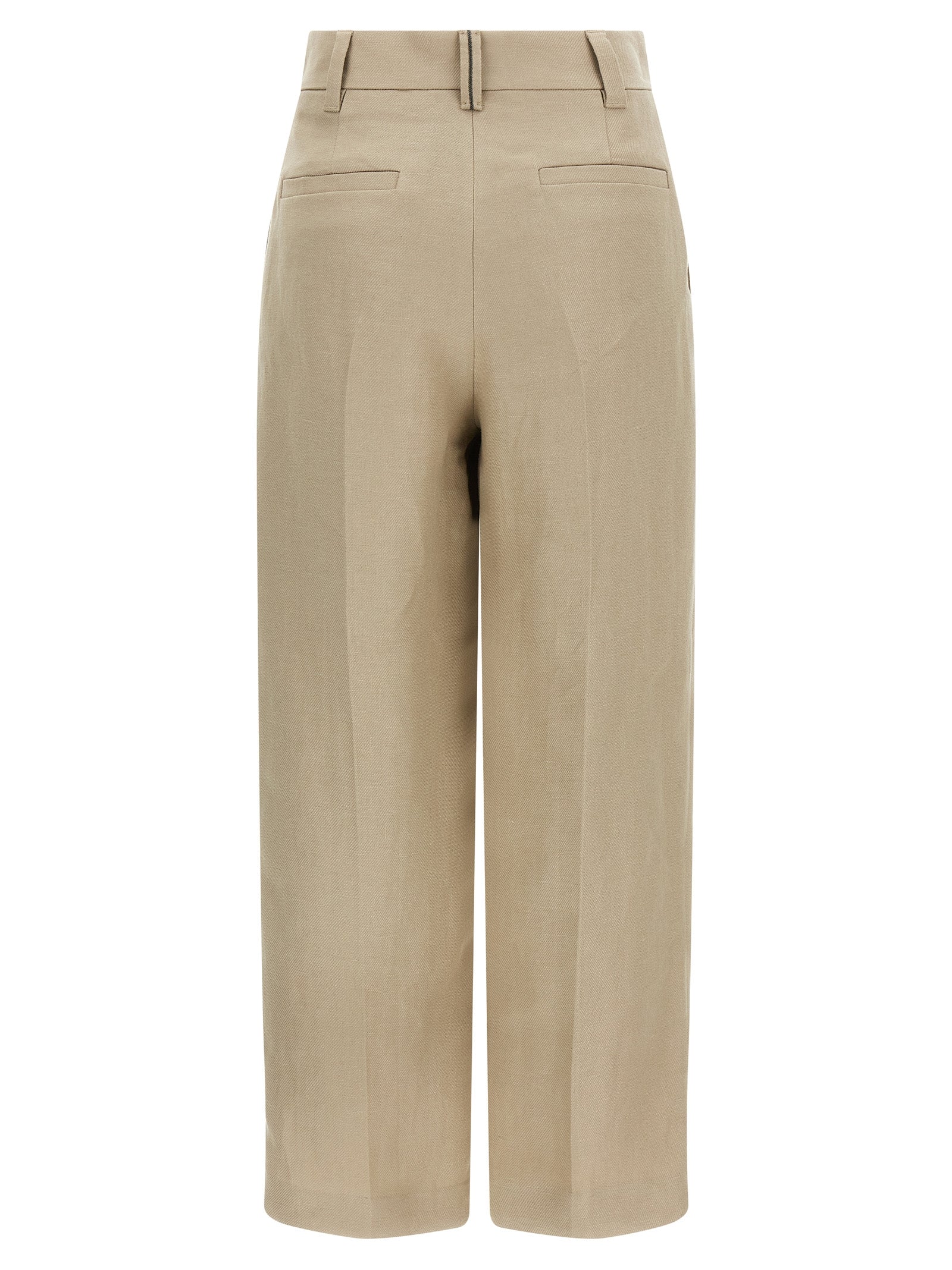 Brunello Cucinelli Beige Linen Casual Pants Brunello Cucinelli