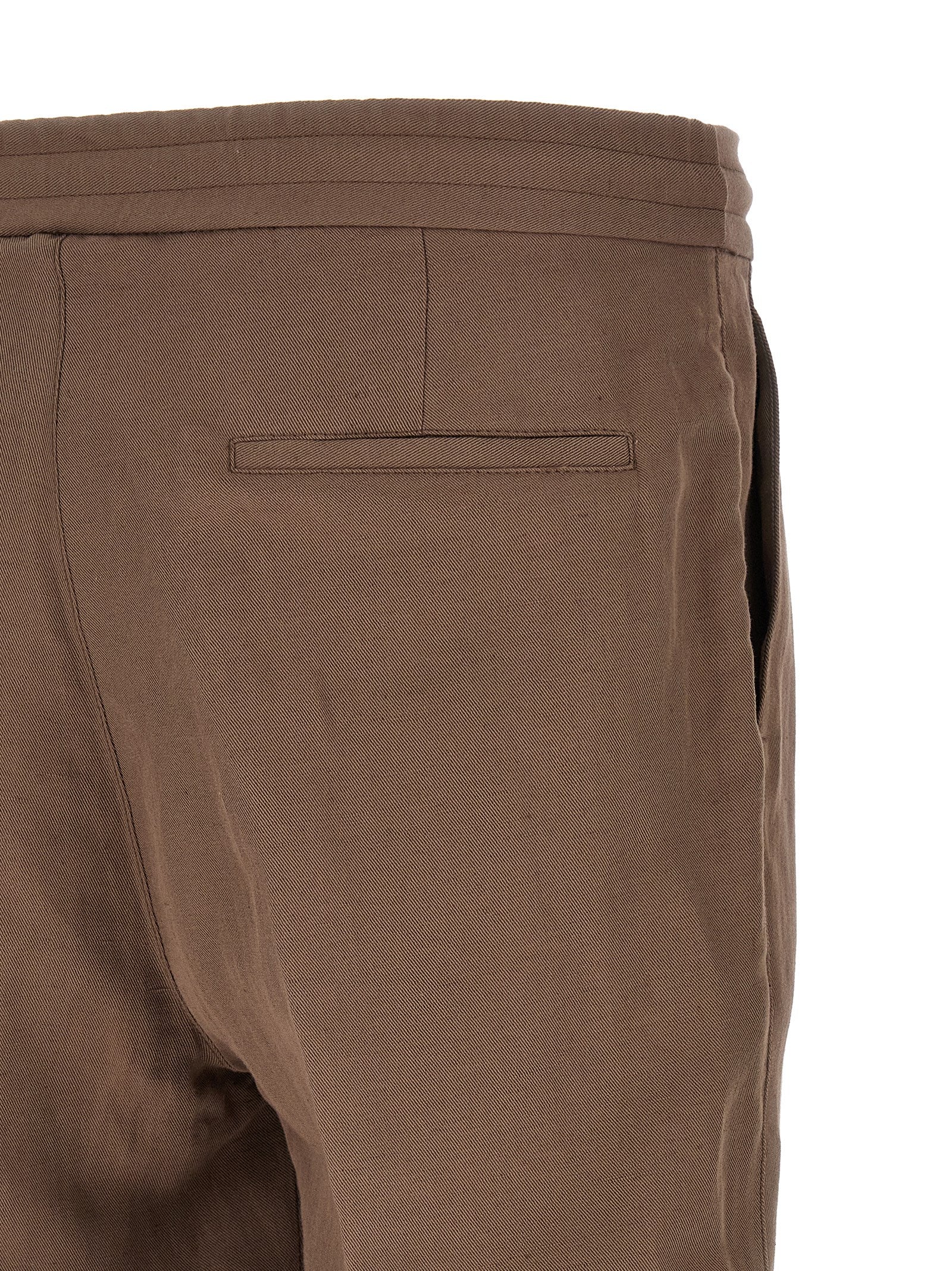 Brunello Cucinelli Brown Linen Casual Pants Brunello Cucinelli