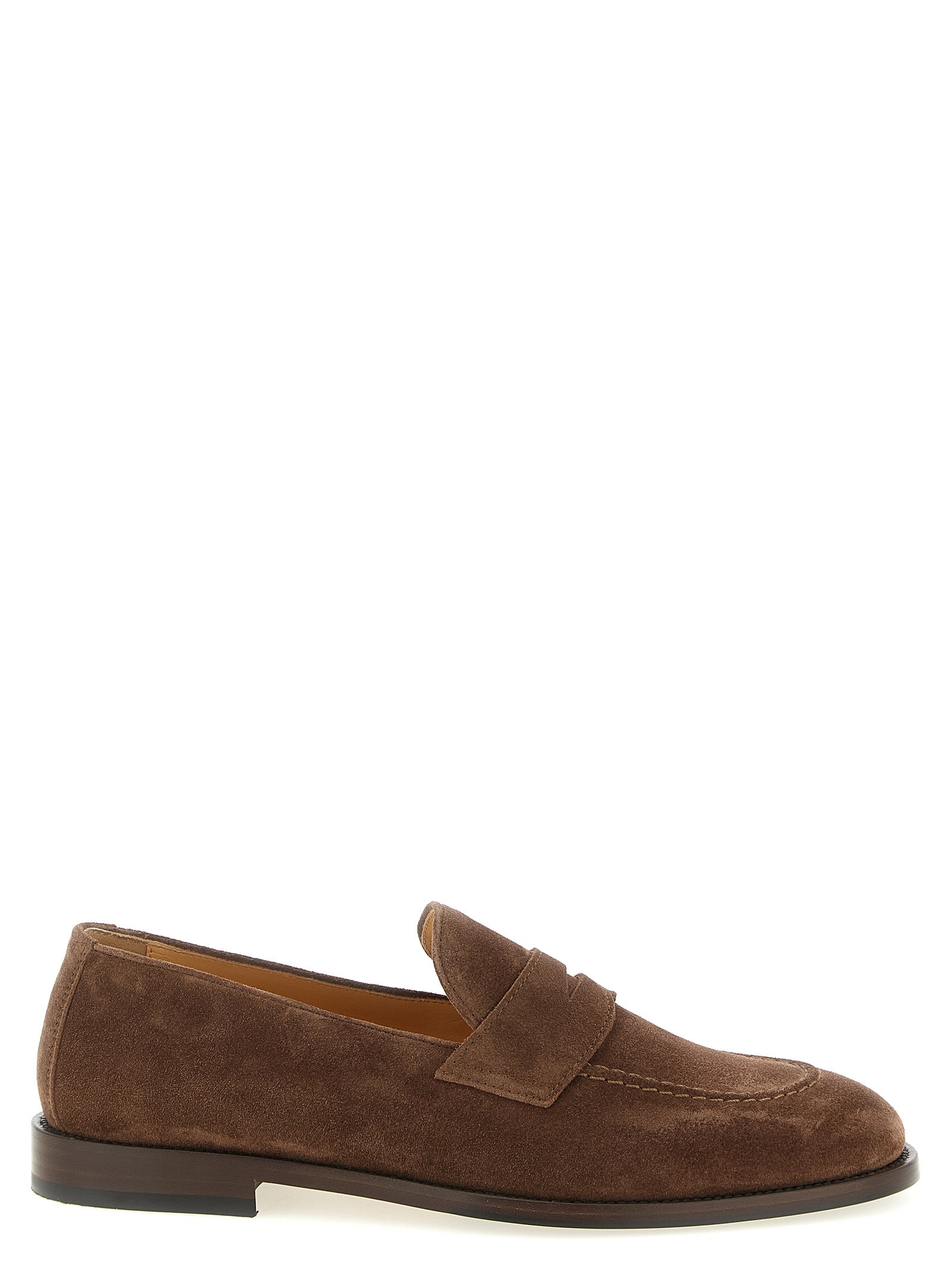 Brunello Cucinelli Brown Calfskin Slip-On Loafers Brunello Cucinelli