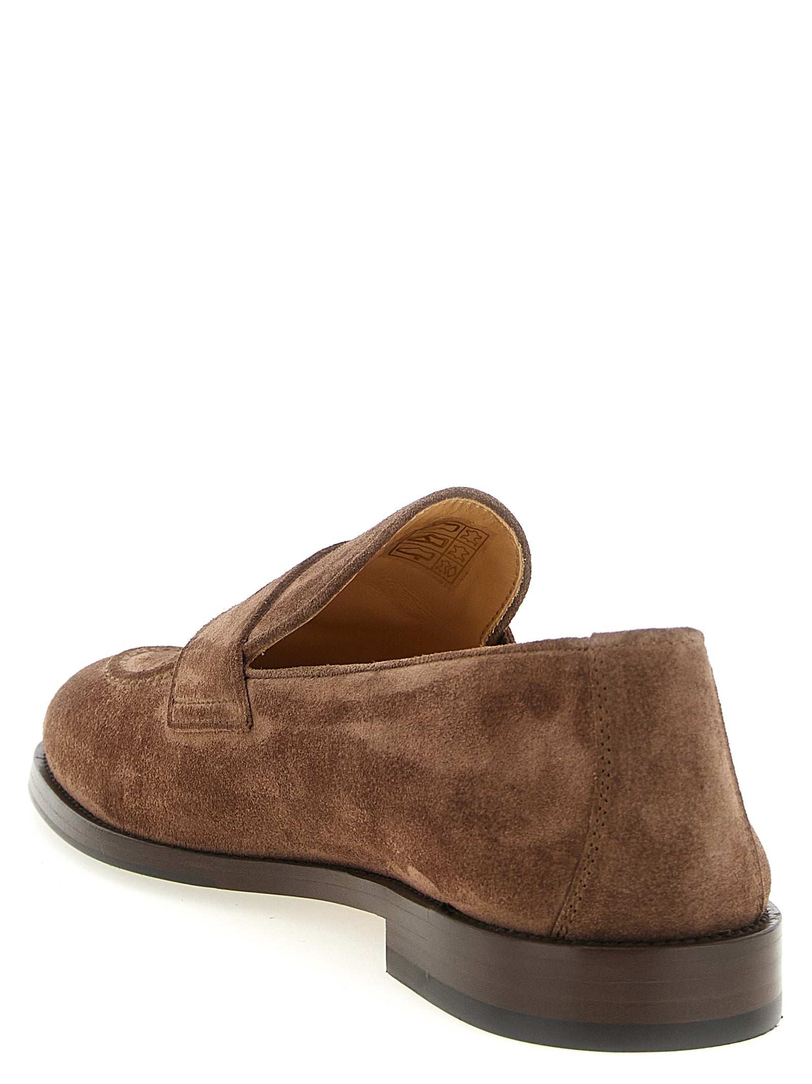 Brunello Cucinelli Brown Calfskin Slip-On Loafers Brunello Cucinelli