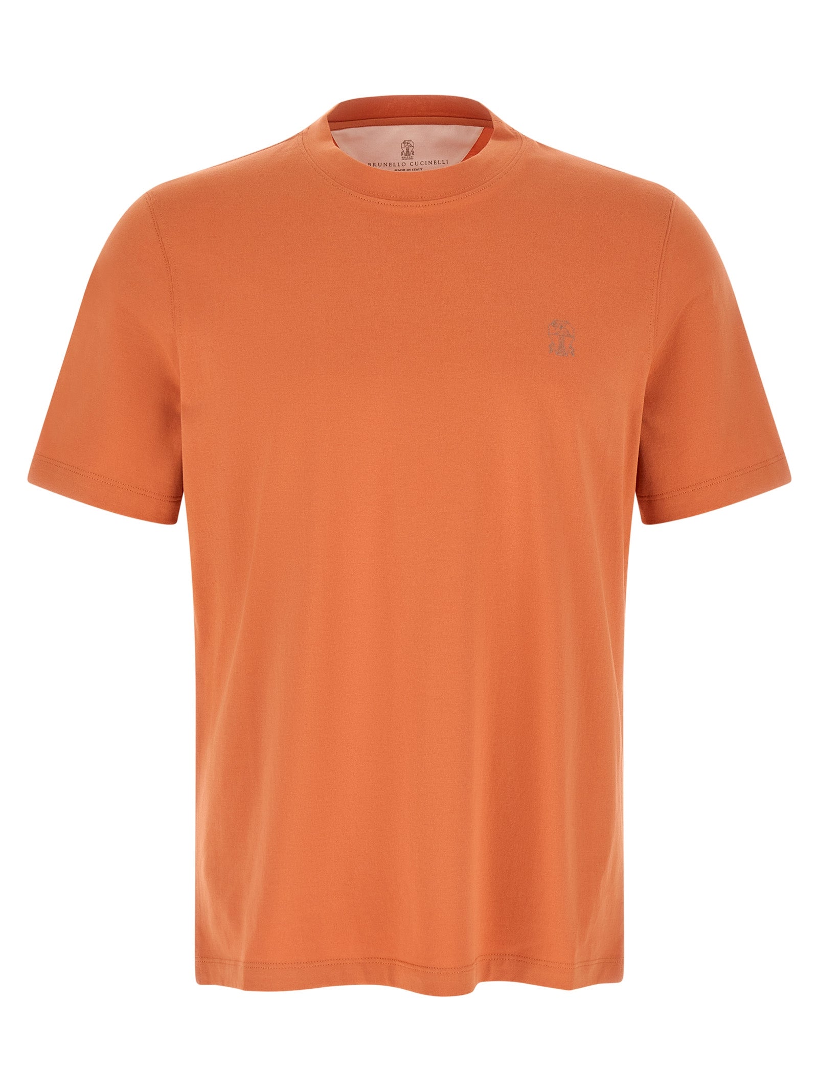 Brunello Cucinelli Orange Cotton T-Shirt Brunello Cucinelli