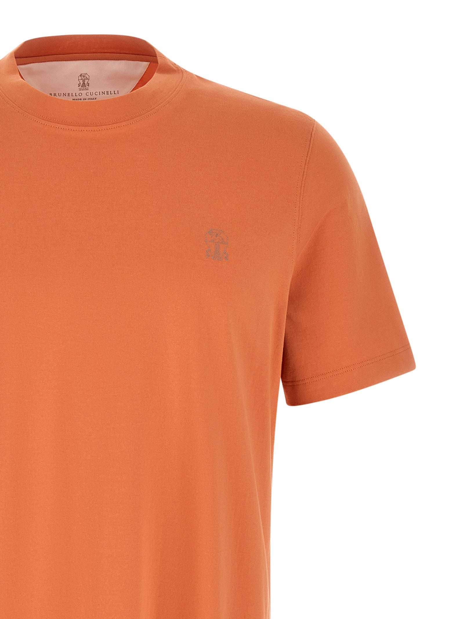 Brunello Cucinelli Orange Cotton T-Shirt Brunello Cucinelli