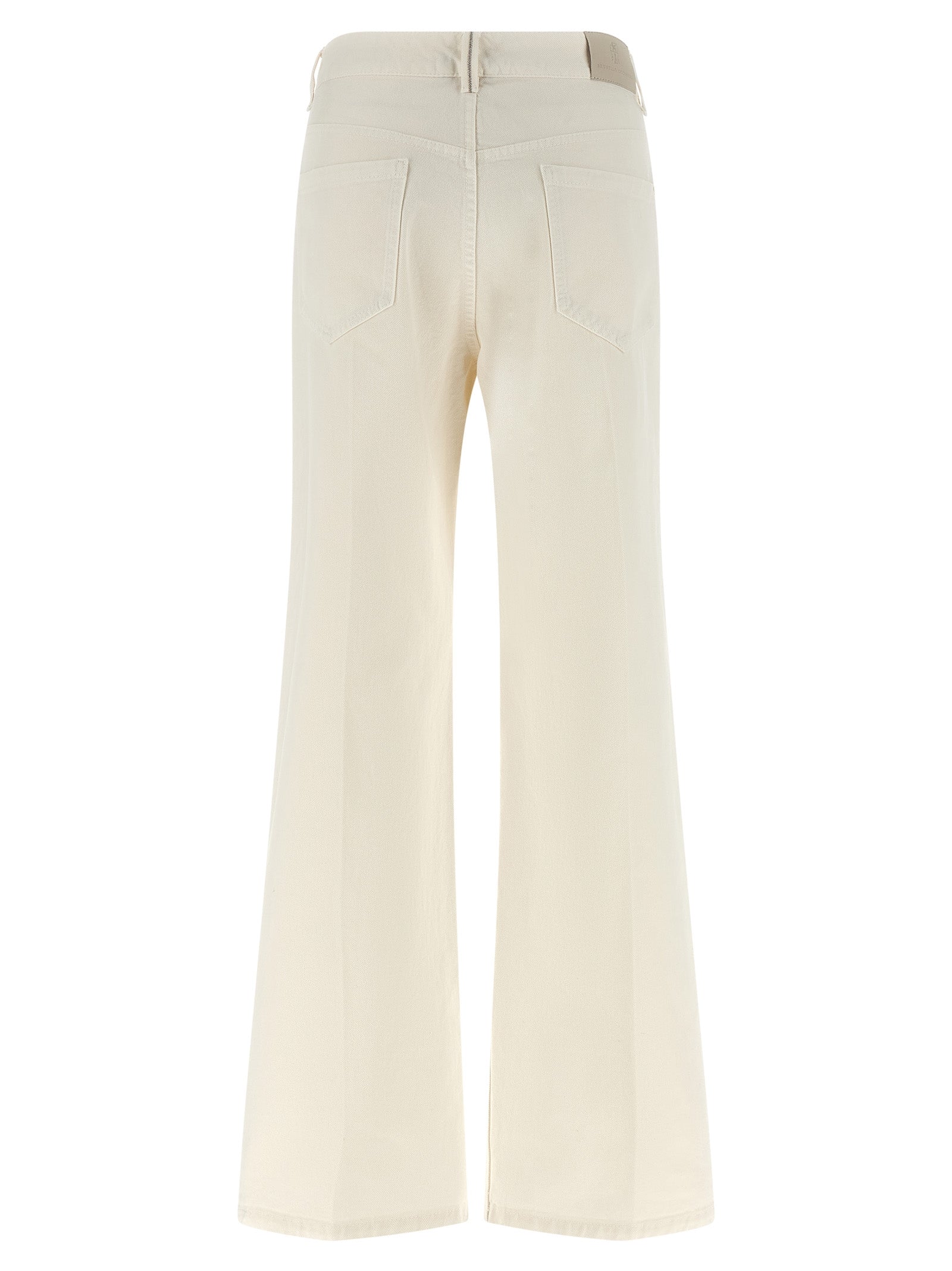 Brunello Cucinelli White Cotton Relaxed Fit Jeans Brunello Cucinelli