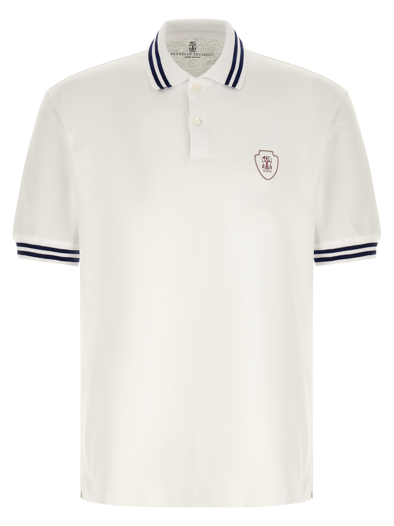 Brunello Cucinelli White Cotton Polo Shirt Brunello Cucinelli