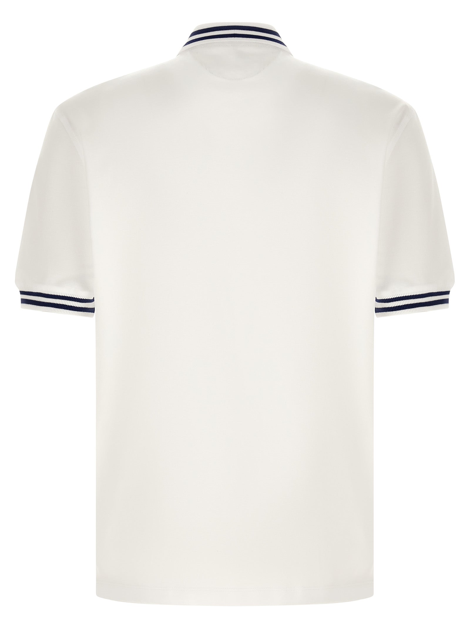 Brunello Cucinelli White Cotton Polo Shirt Brunello Cucinelli
