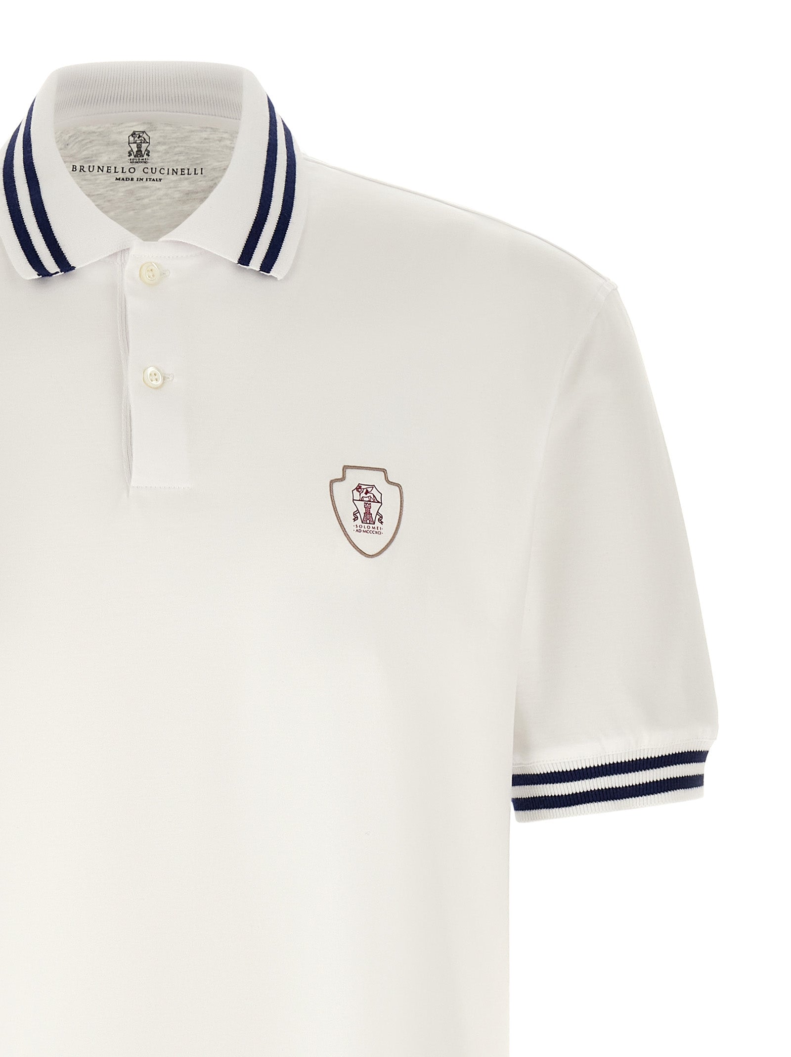 Brunello Cucinelli White Cotton Polo Shirt Brunello Cucinelli