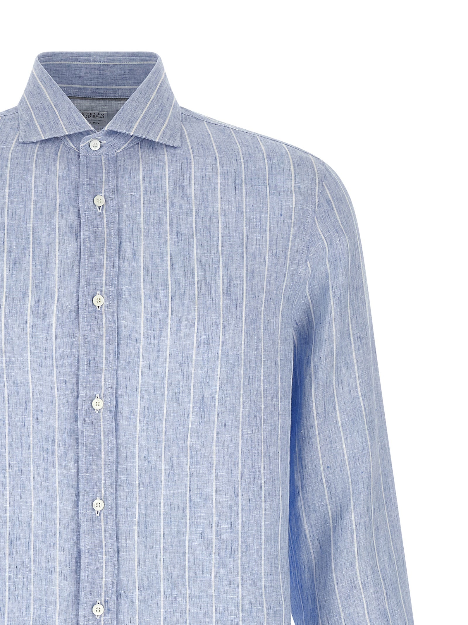 Brunello Cucinelli Blue Linen Blouse Brunello Cucinelli