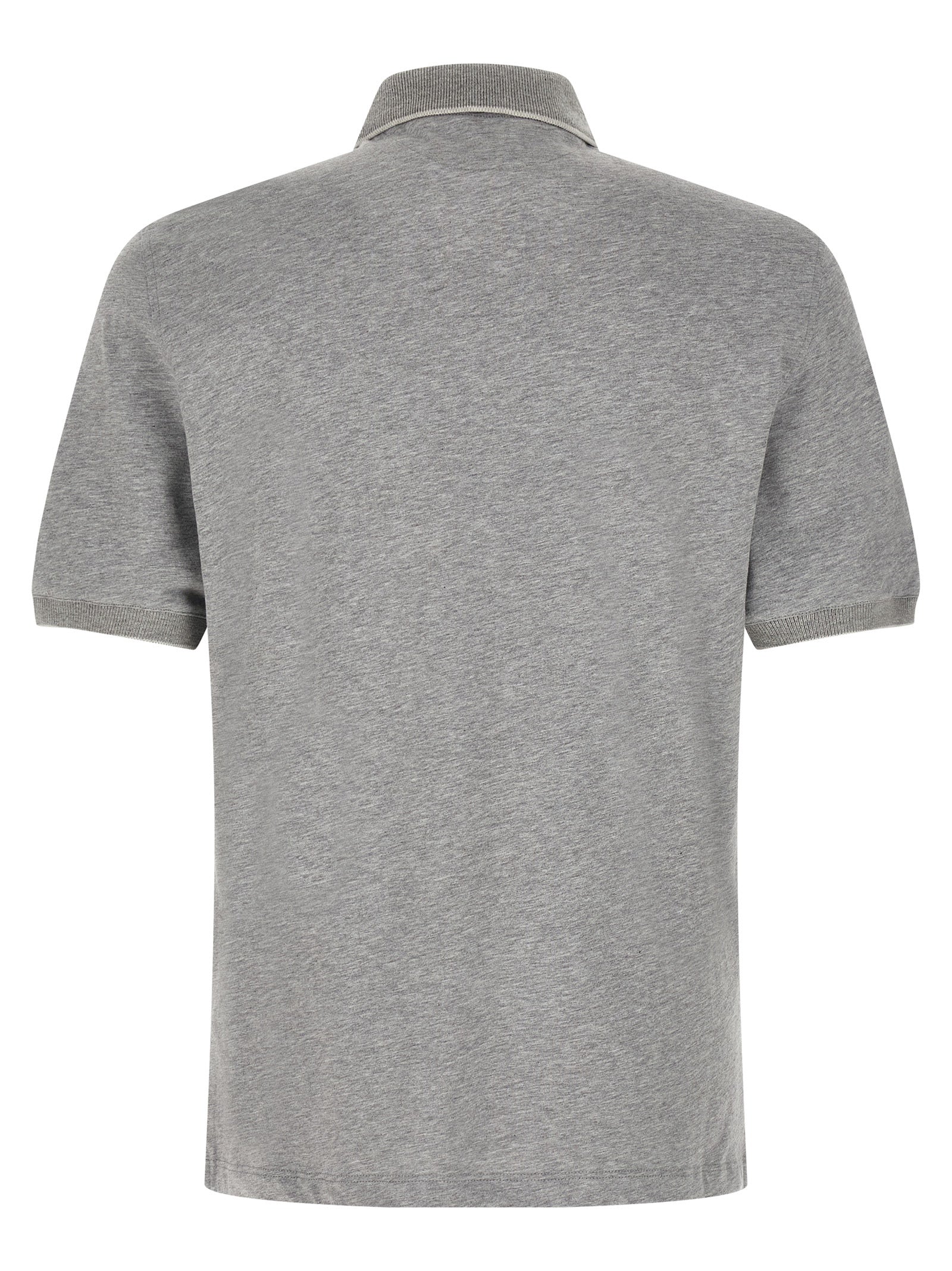 Brunello Cucinelli Gray Cotton Polo Shirt Brunello Cucinelli
