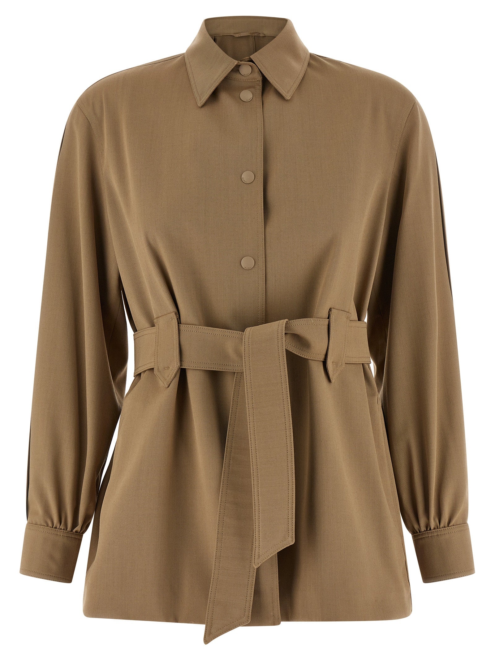 Max Mara Beige Virgin Wool Blouse Max Mara