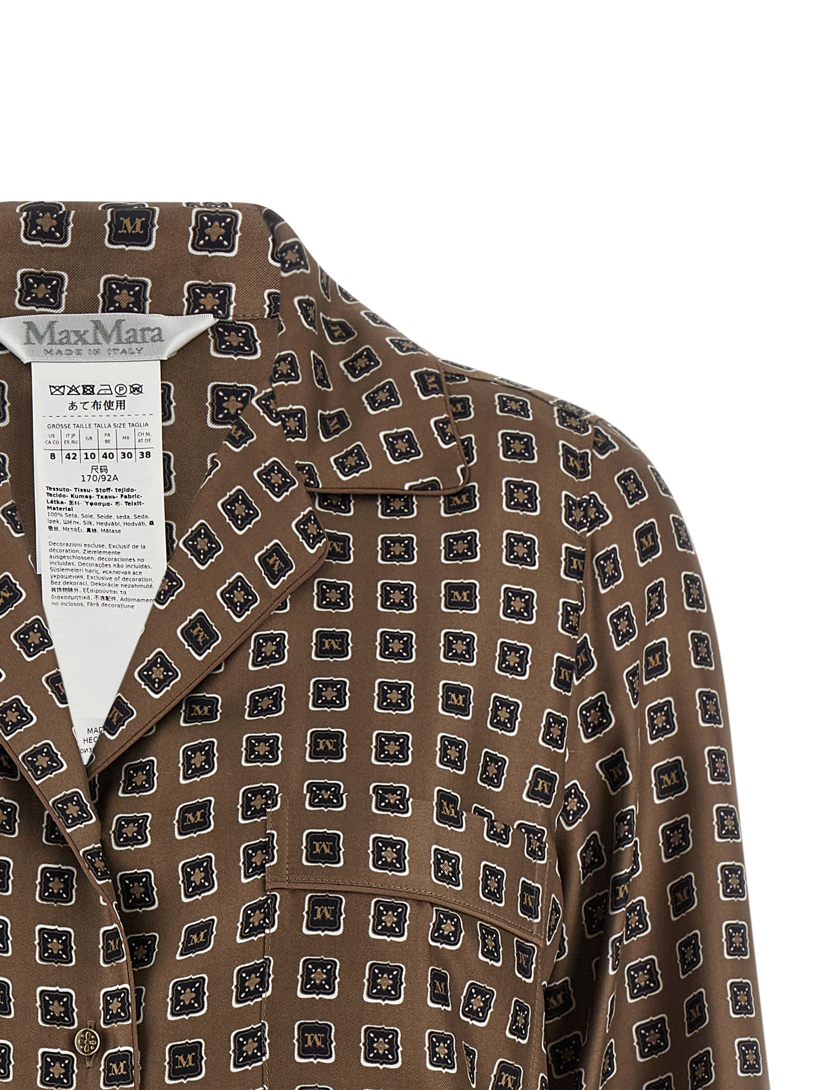 Max Mara Brown Silk Blouse Max Mara