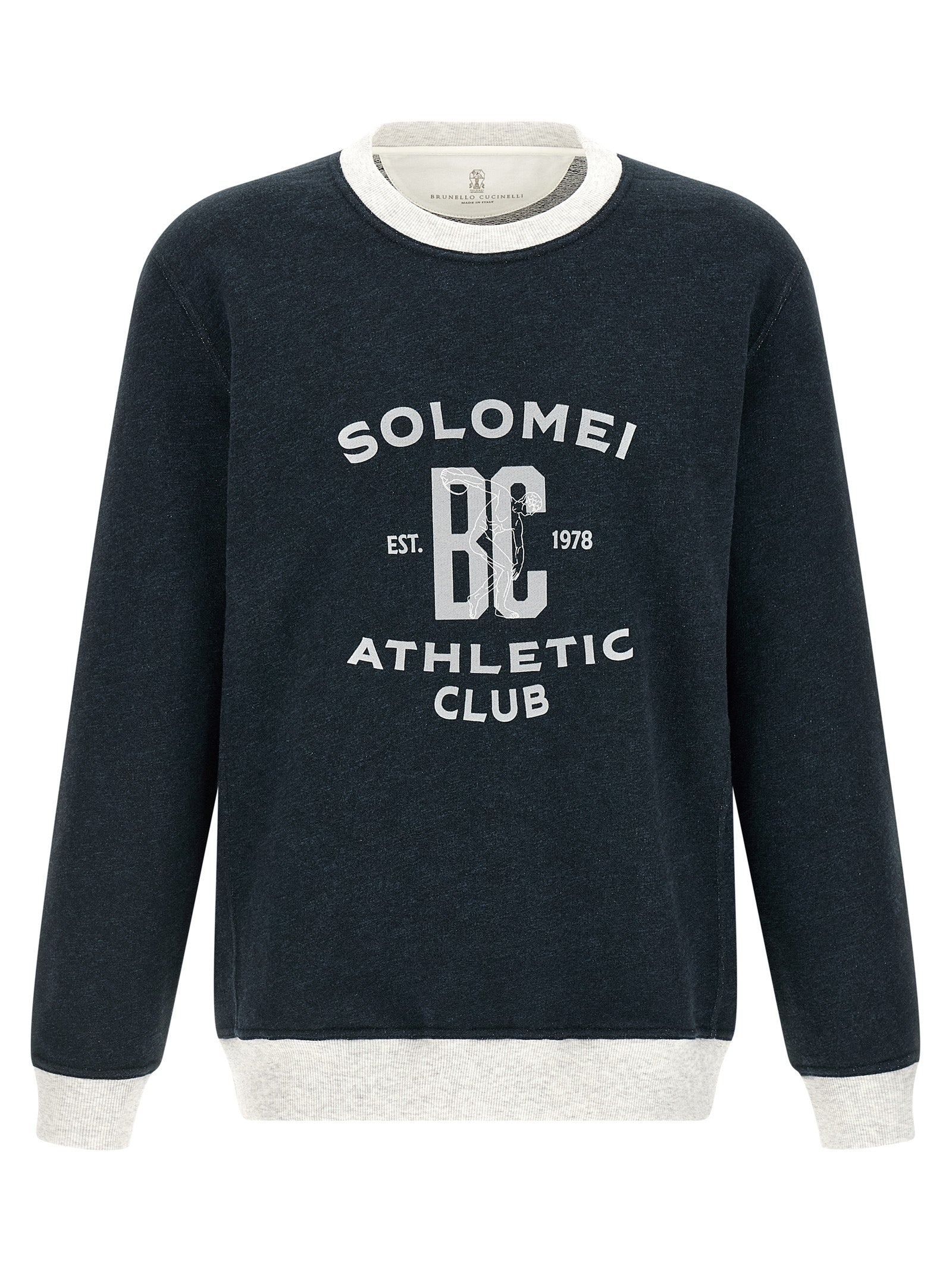 Brunello Cucinelli Blue Cotton Sweatshirt Brunello Cucinelli