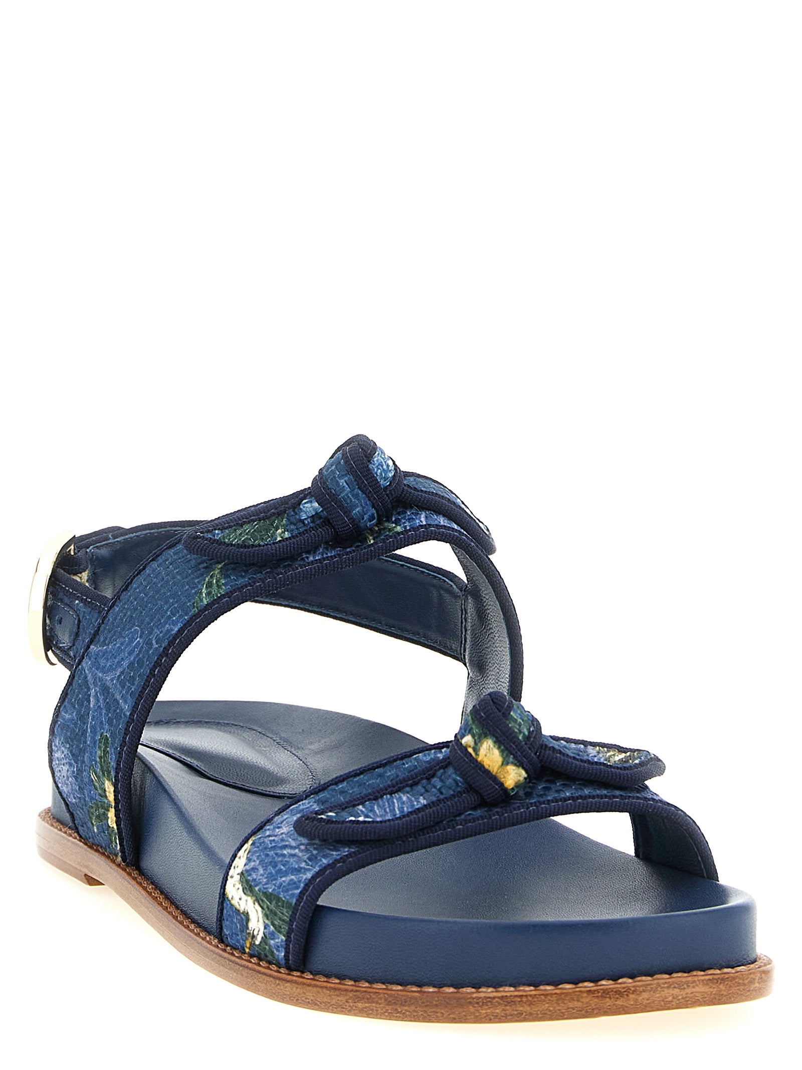 Alexandre Birman Blue Cowhide Flat Sandals Alexandre Birman