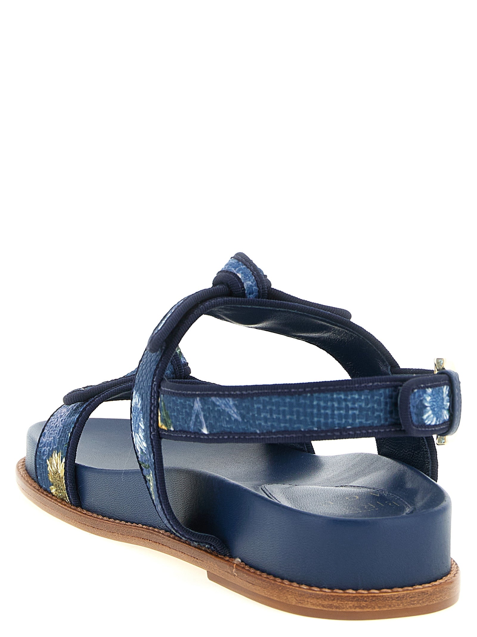 Alexandre Birman Blue Cowhide Flat Sandals Alexandre Birman