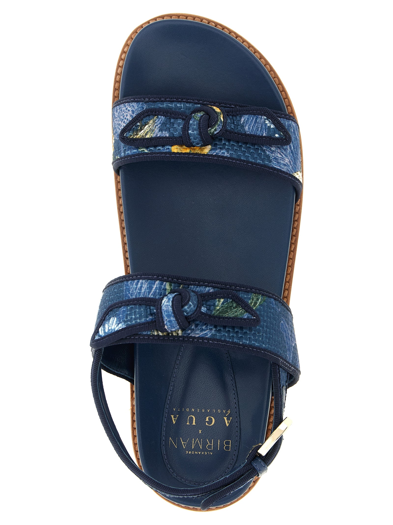 Alexandre Birman Blue Cowhide Flat Sandals Alexandre Birman
