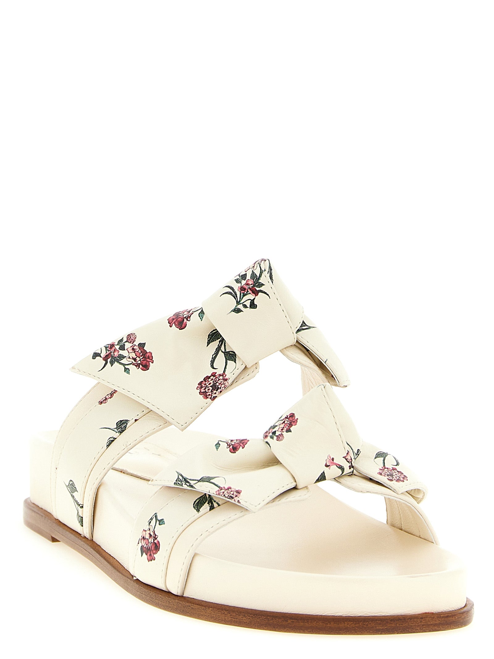 Alexandre Birman White Cowhide Slides Alexandre Birman