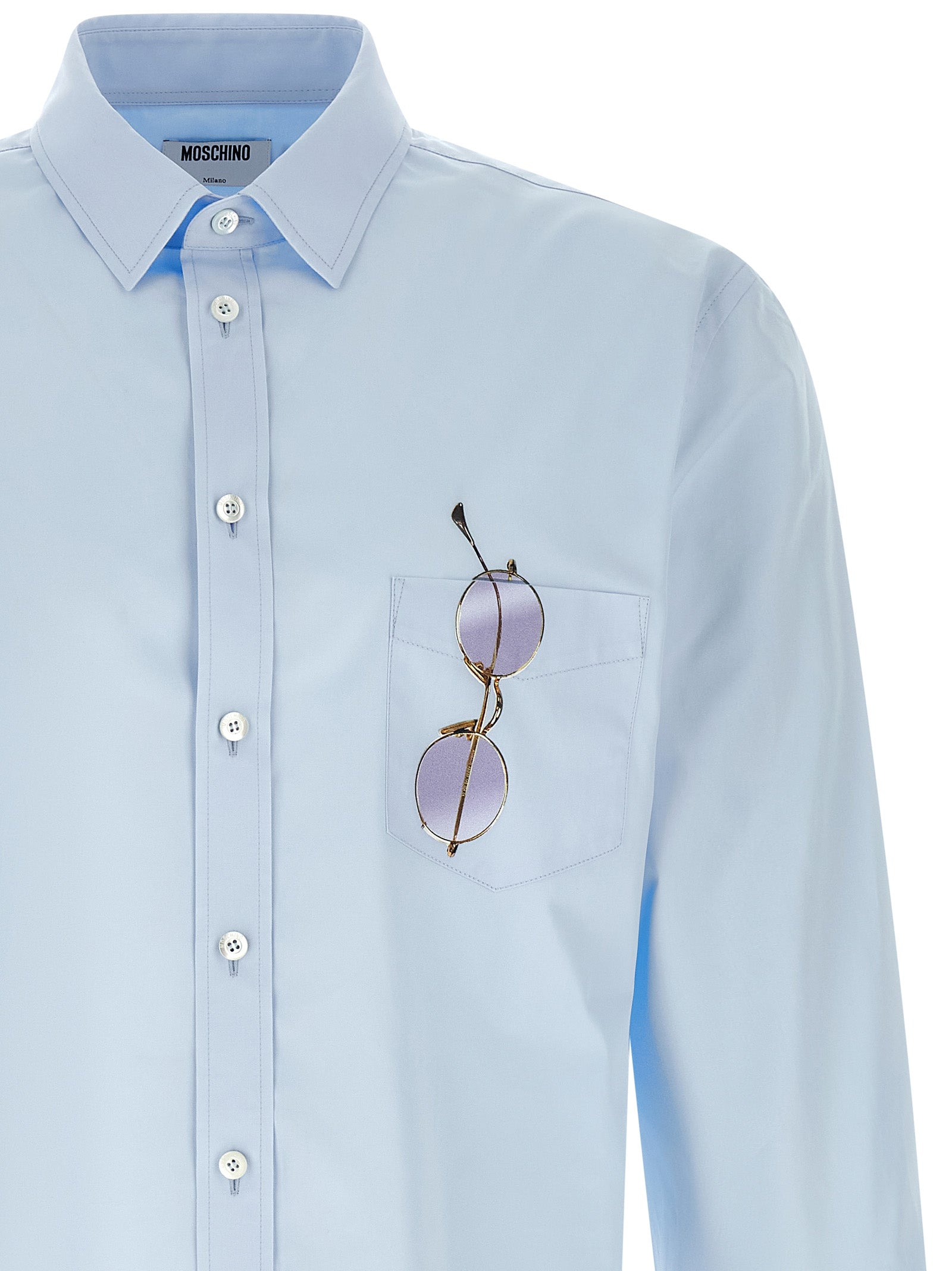 Moschino Blue Cotton Blouse Moschino
