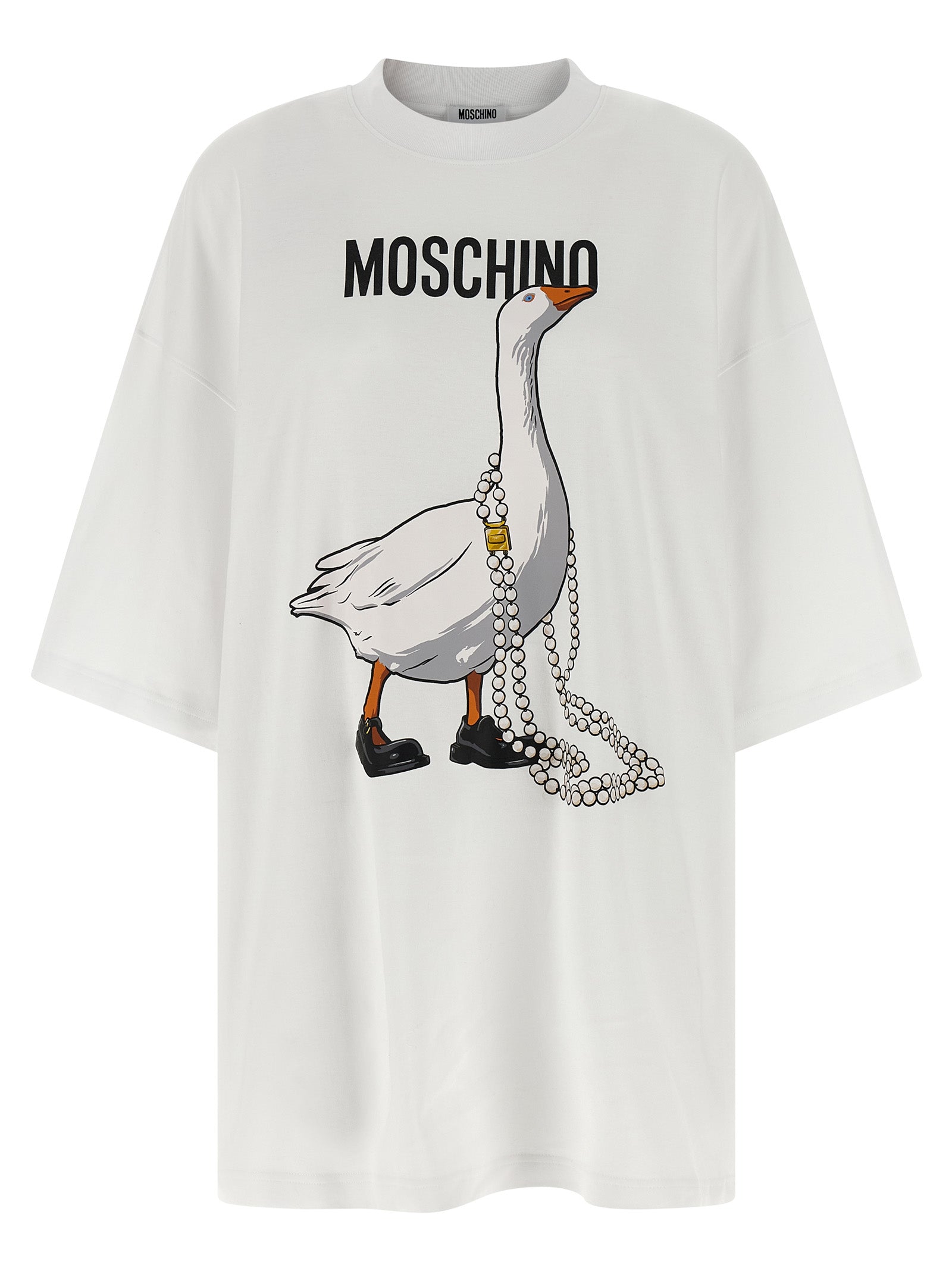 Moschino White Cotton Short Dress Moschino