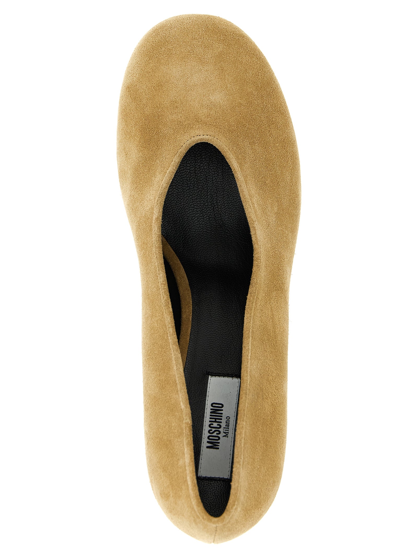 Moschino Beige Calfskin Mid Heel Pumps Moschino
