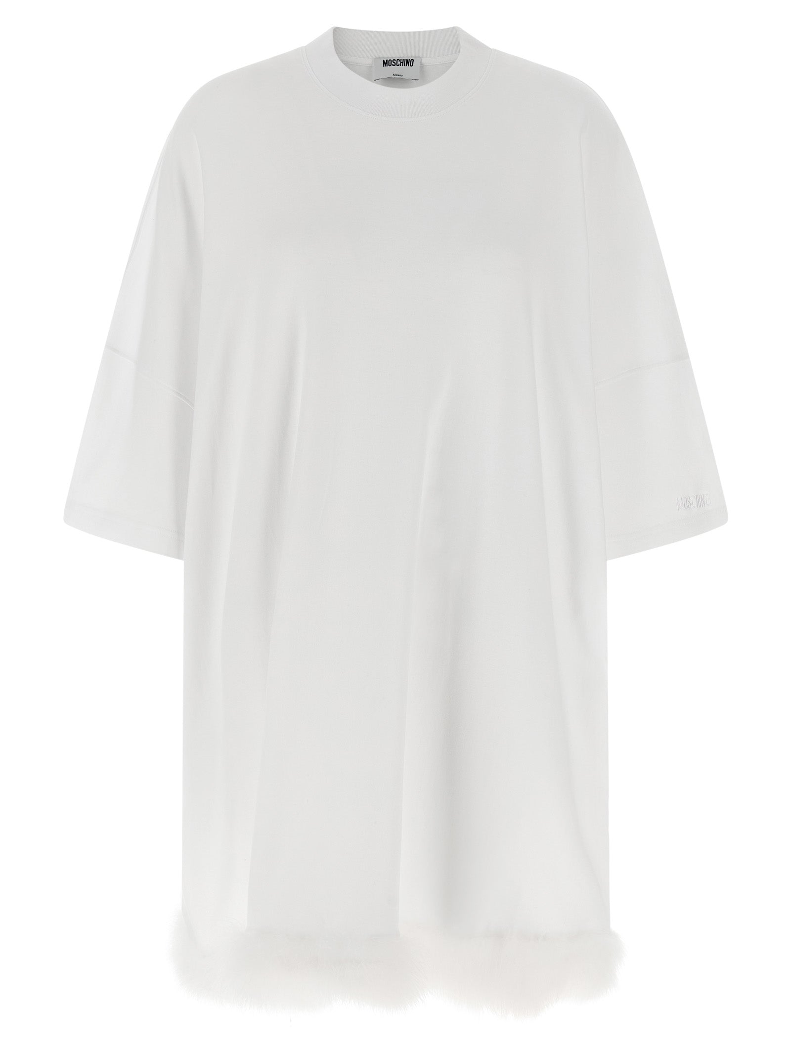 Moschino White Cotton Short Dress Moschino