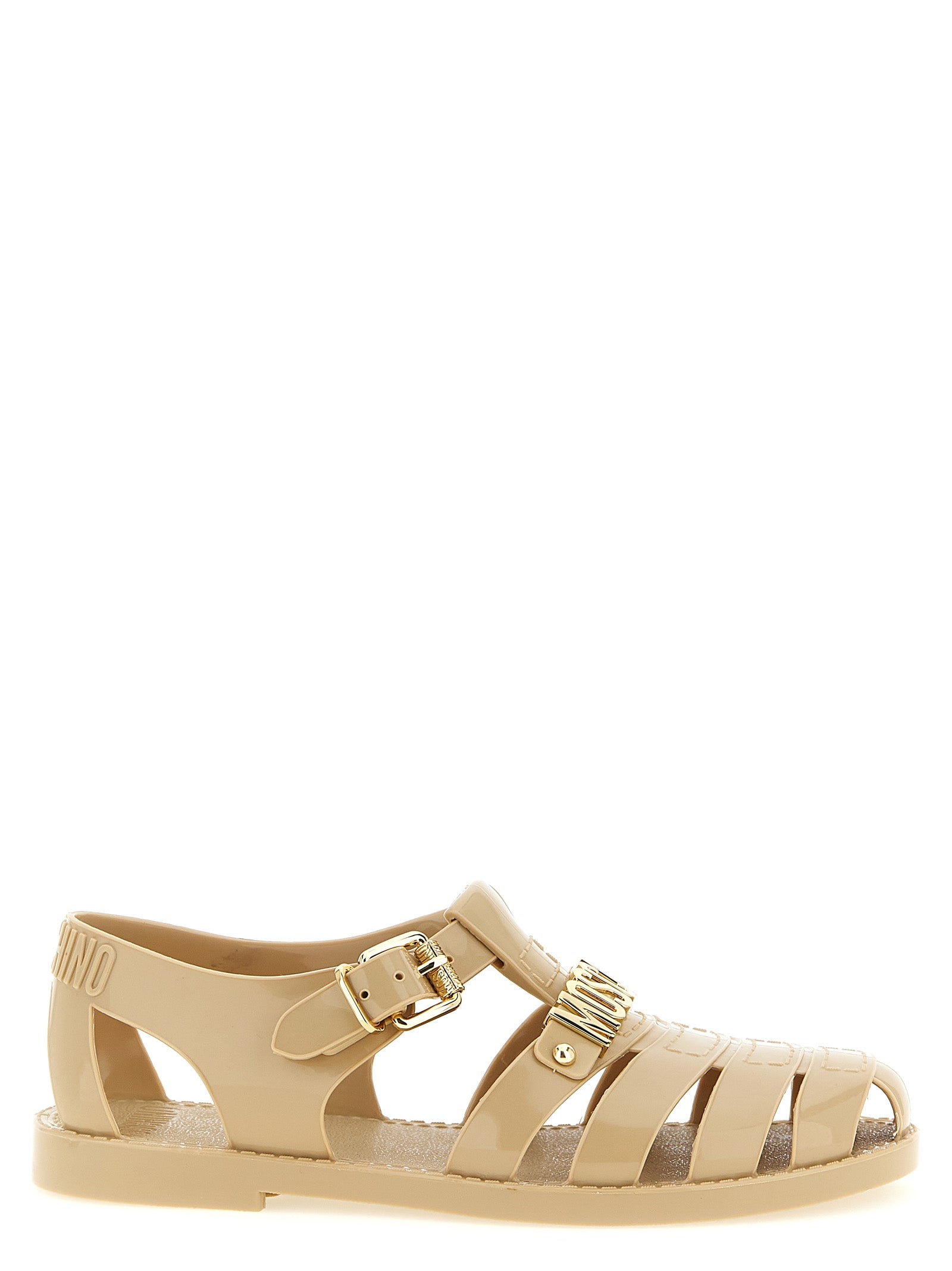 Moschino Beige Pvc Flat Sandals Moschino
