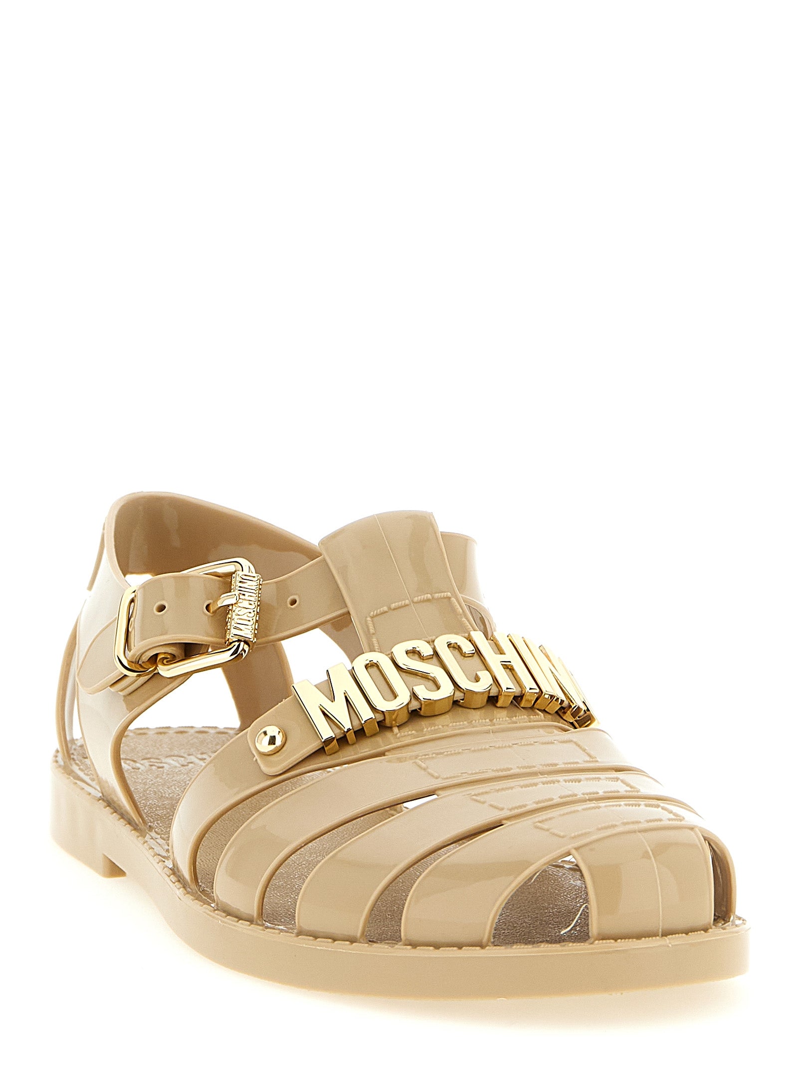 Moschino Beige Pvc Flat Sandals Moschino